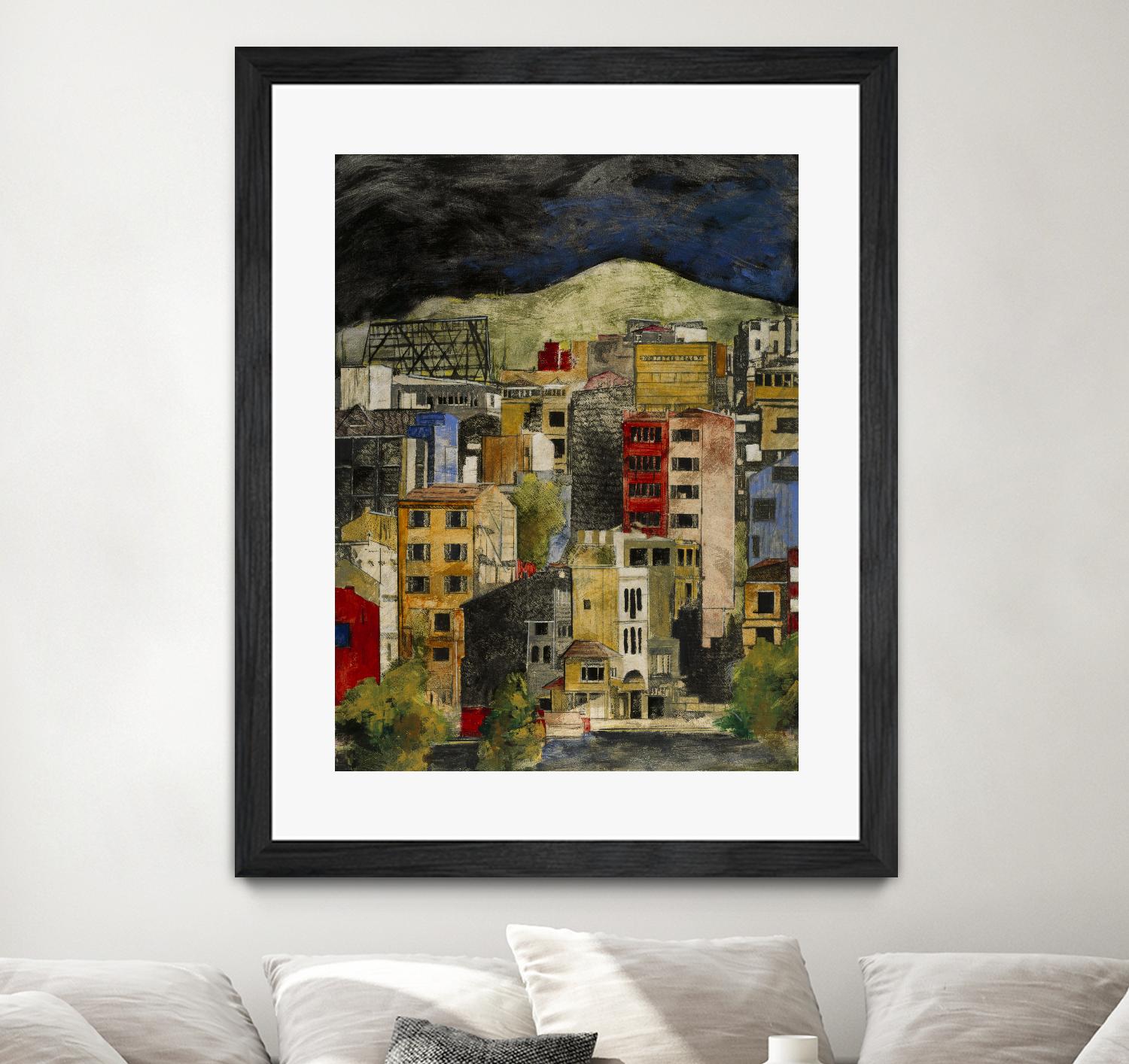 Urbana 2 by Susan Gillette on GIANT ART - beige city scene