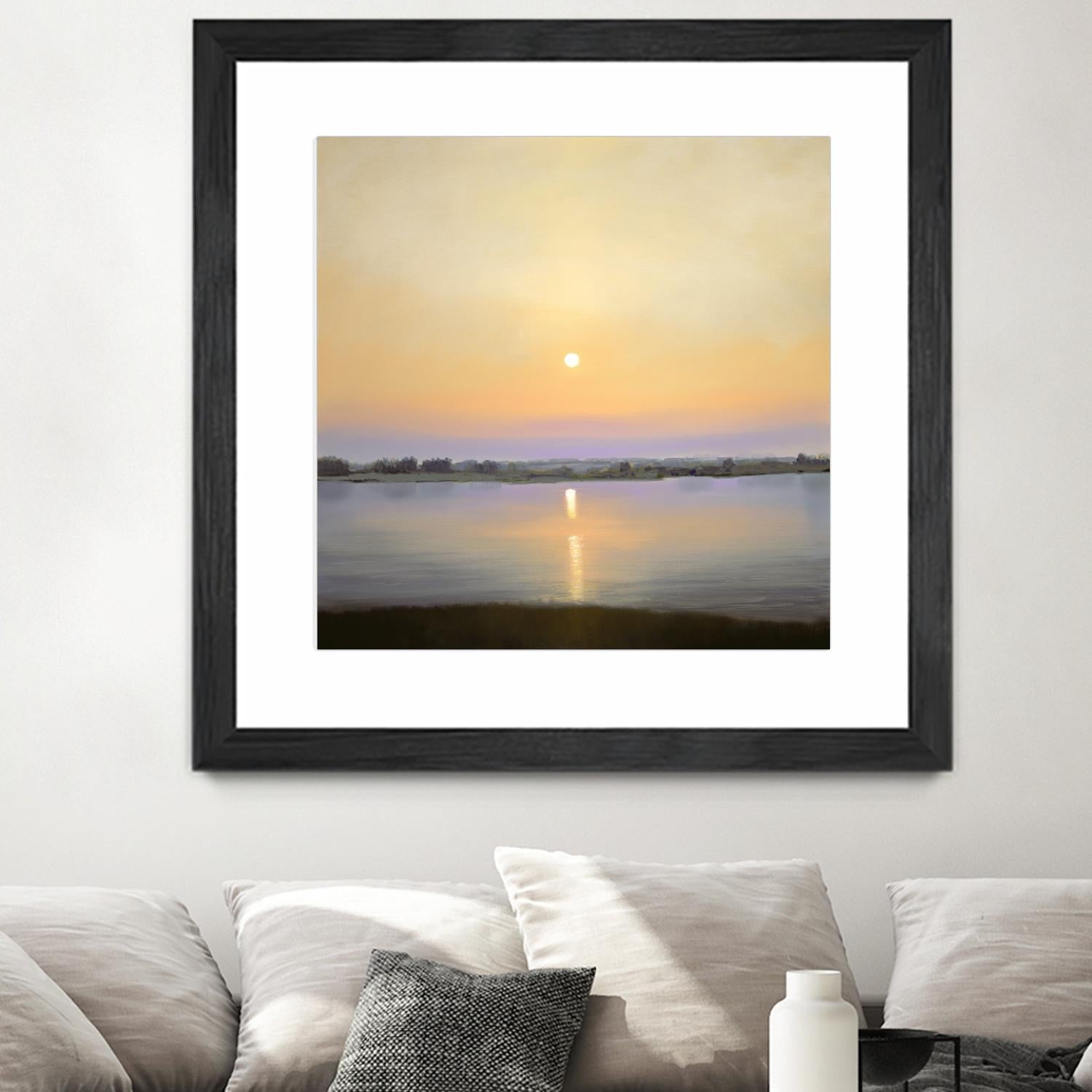 River Sunset by Matthew Hasty on GIANT ART - yellow landscape