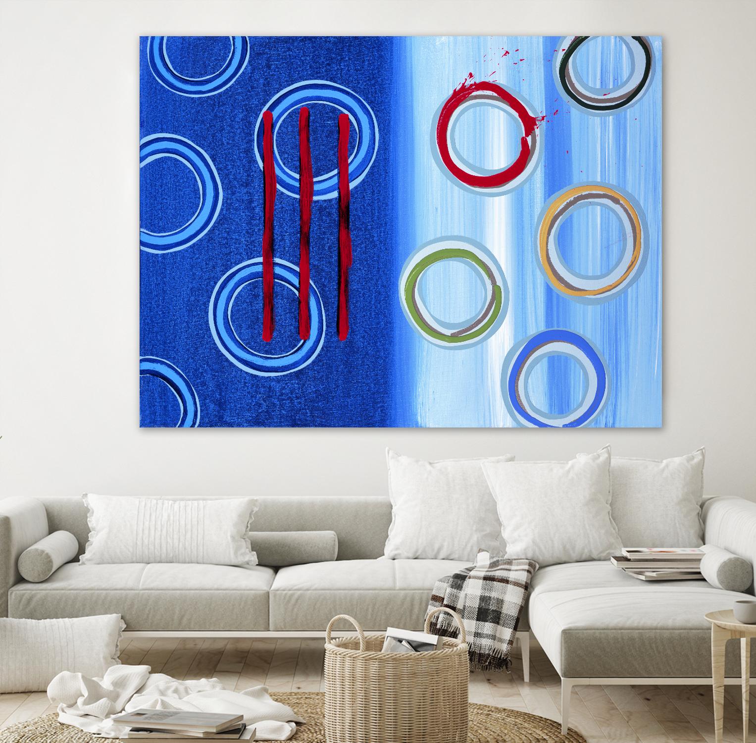 Space I by Lee Crew on GIANT ART - red abstract