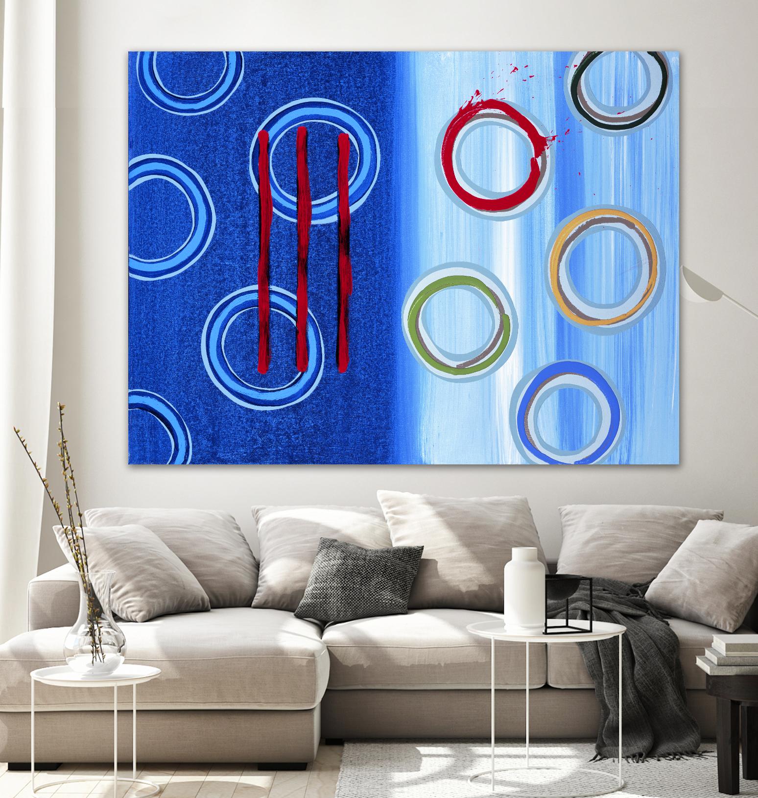 Space I by Lee Crew on GIANT ART - red abstract