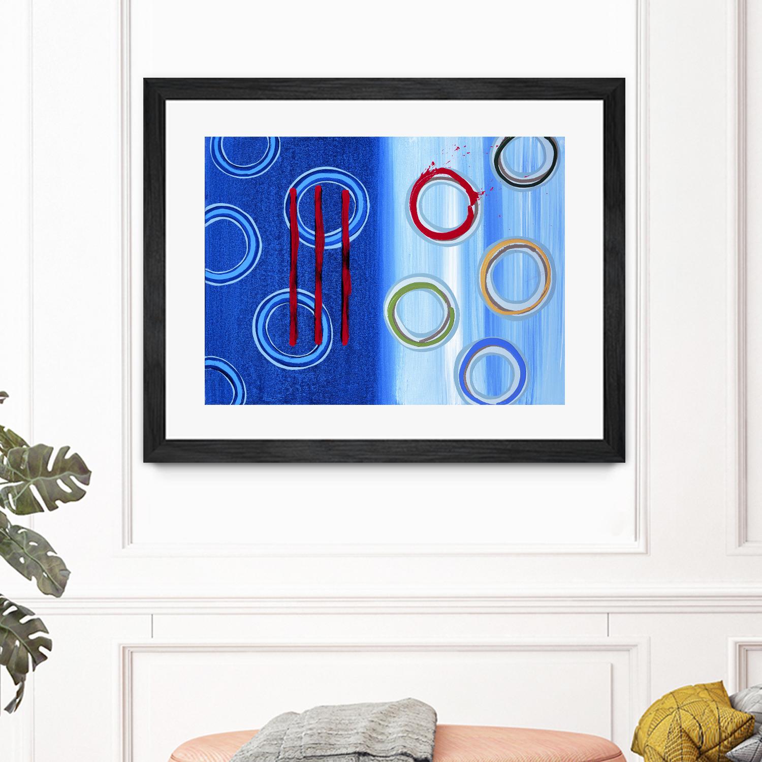 Space I by Lee Crew on GIANT ART - red abstract