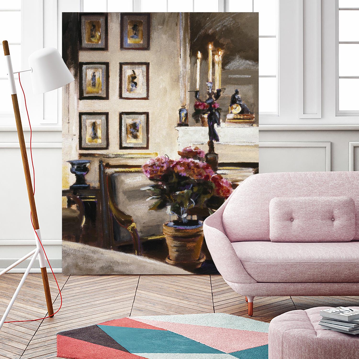 Comfortable Interior 1 by Dennis Carney on GIANT ART - brown architectural