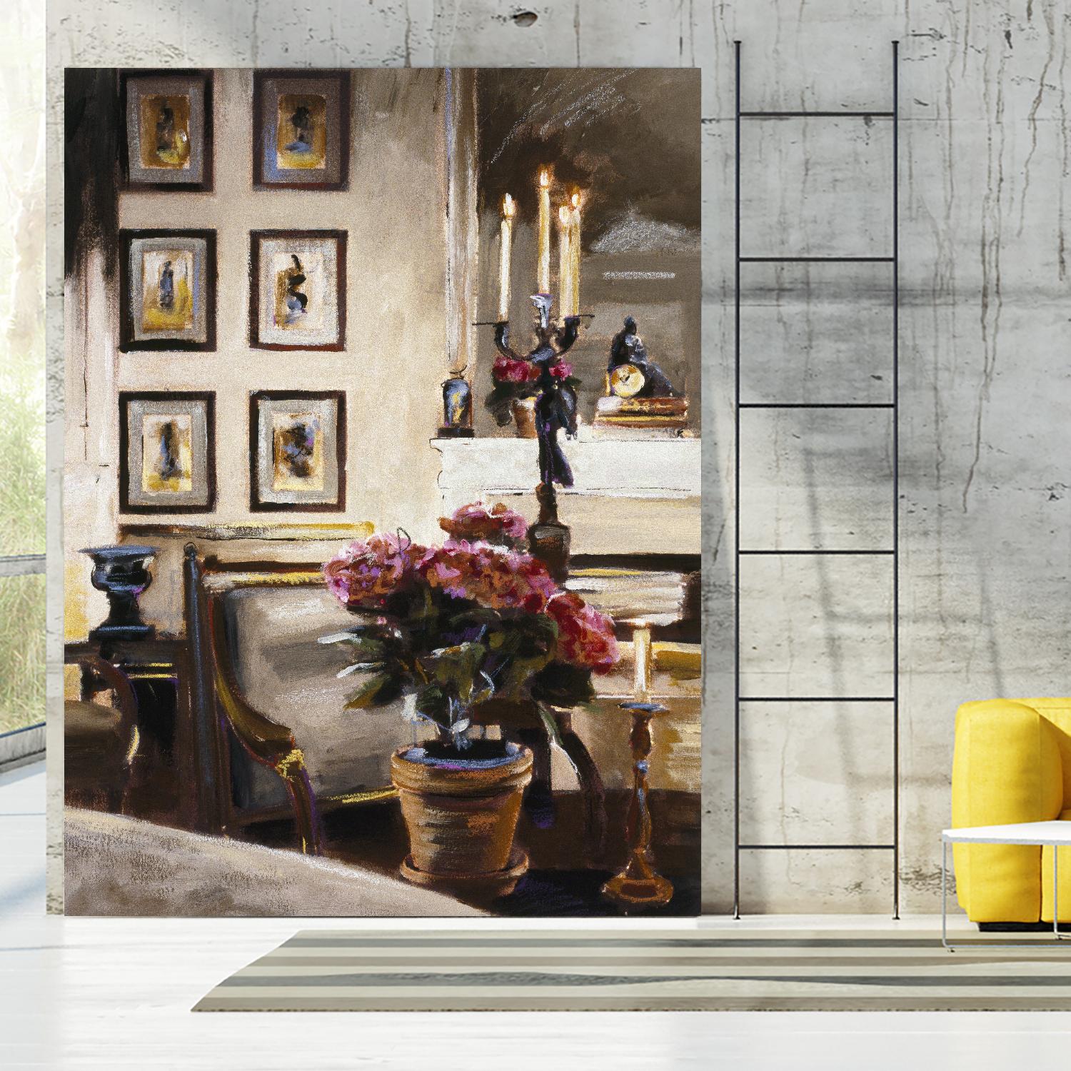 Comfortable Interior 1 by Dennis Carney on GIANT ART - brown architectural