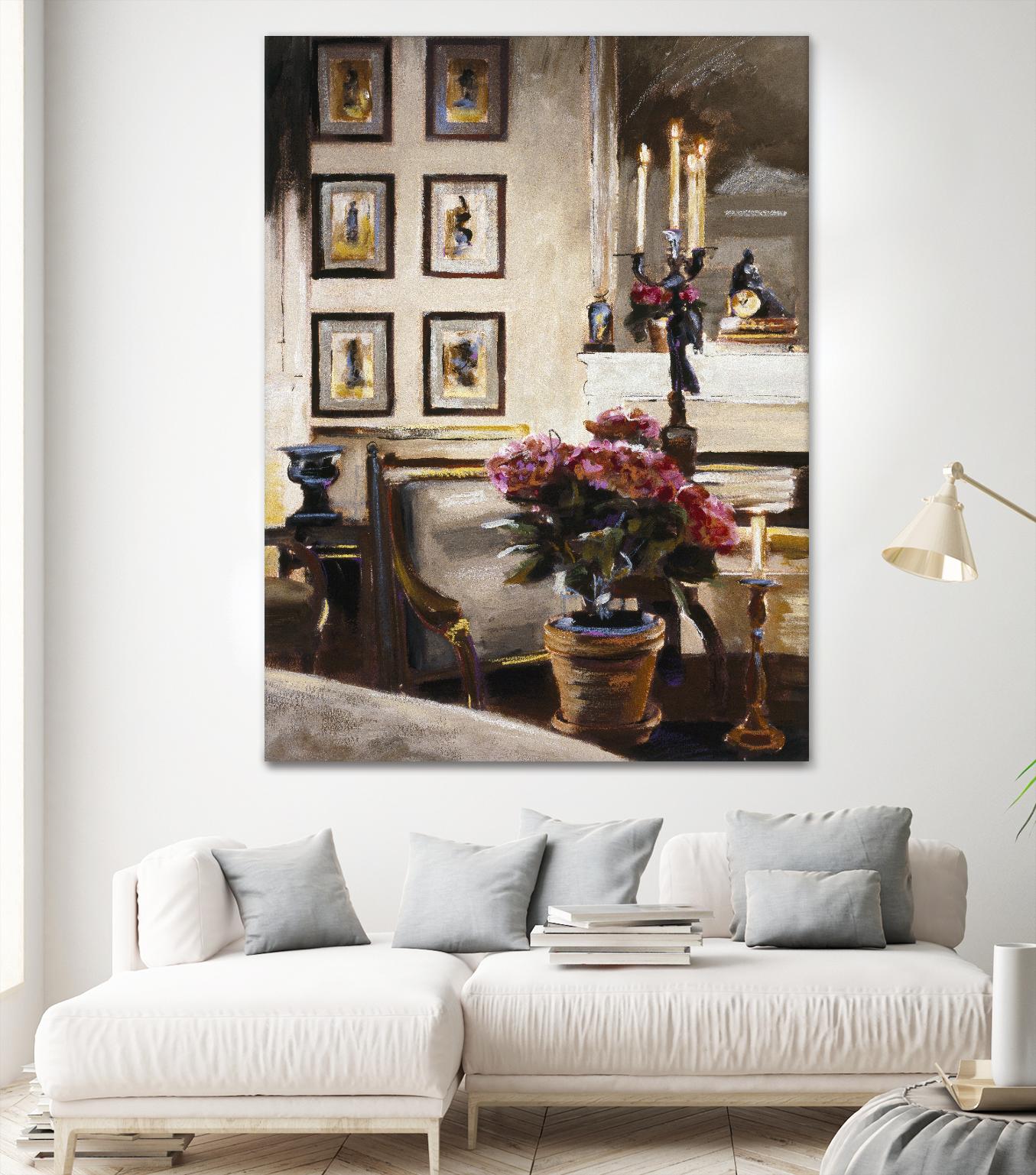 Comfortable Interior 1 by Dennis Carney on GIANT ART - brown architectural