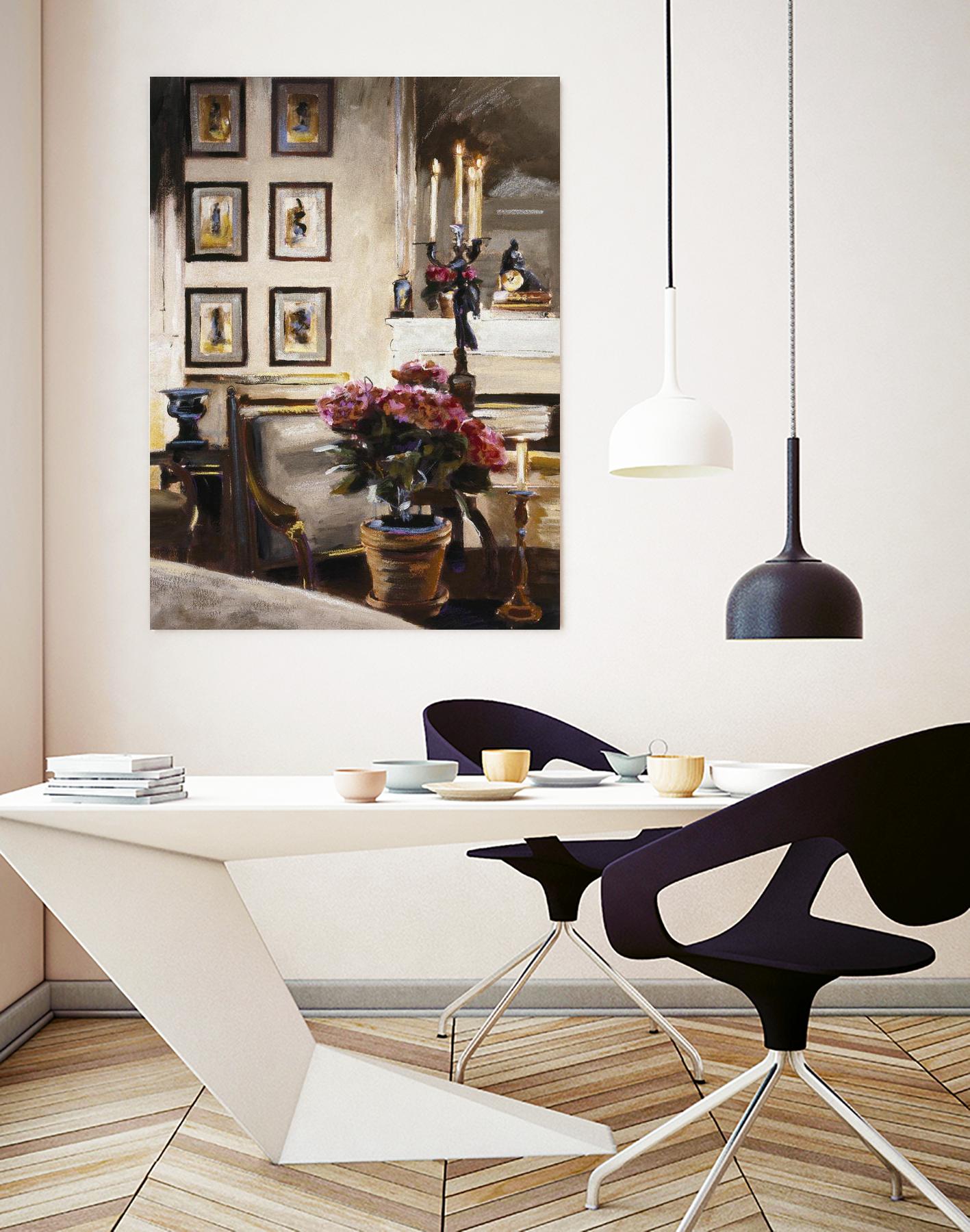 Comfortable Interior 1 by Dennis Carney on GIANT ART - brown architectural