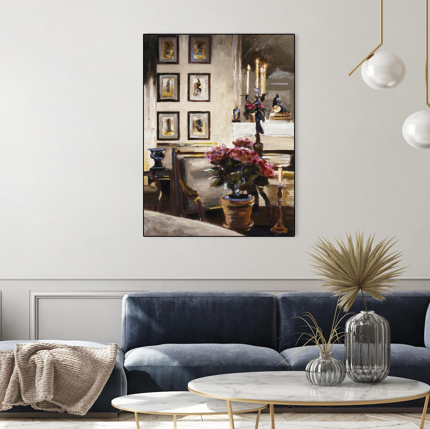 Comfortable Interior 1 by Dennis Carney on GIANT ART - brown architectural