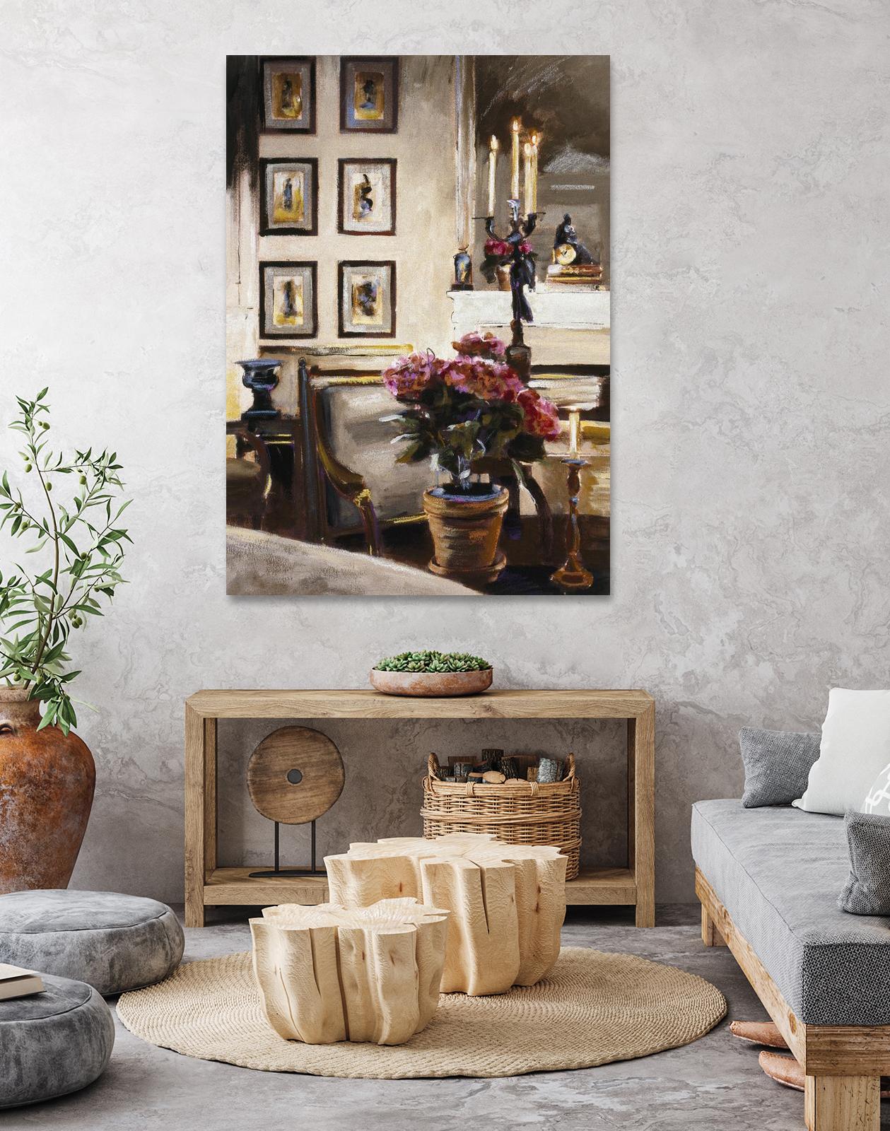 Comfortable Interior 1 by Dennis Carney on GIANT ART - brown architectural