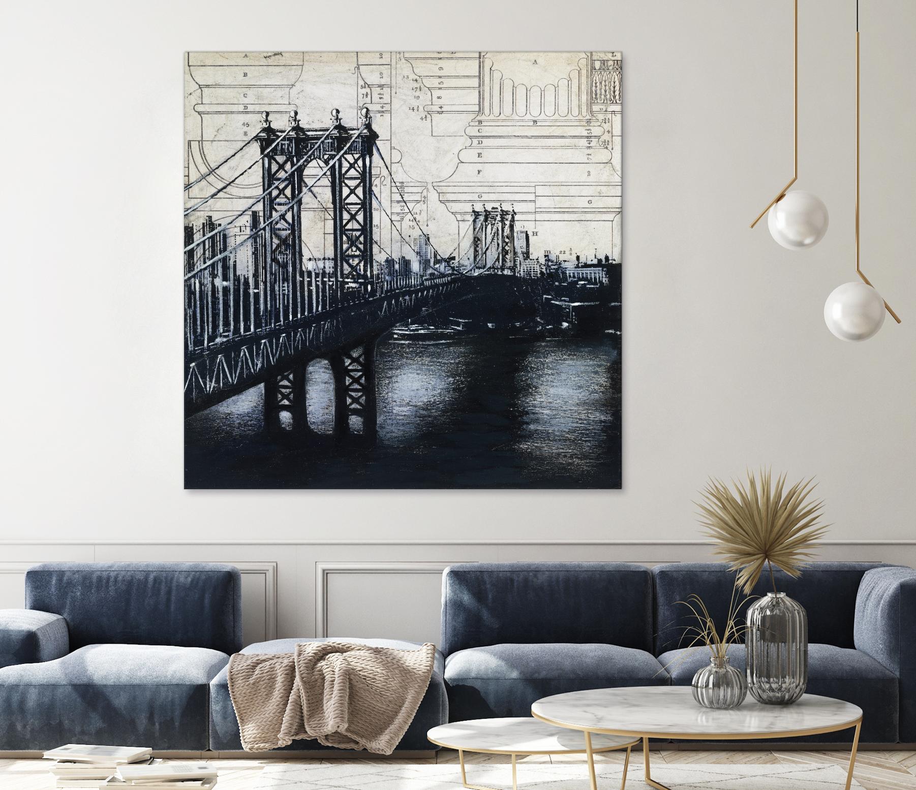 Bridges of Old 2 by David Dauncey on GIANT ART - black city scene