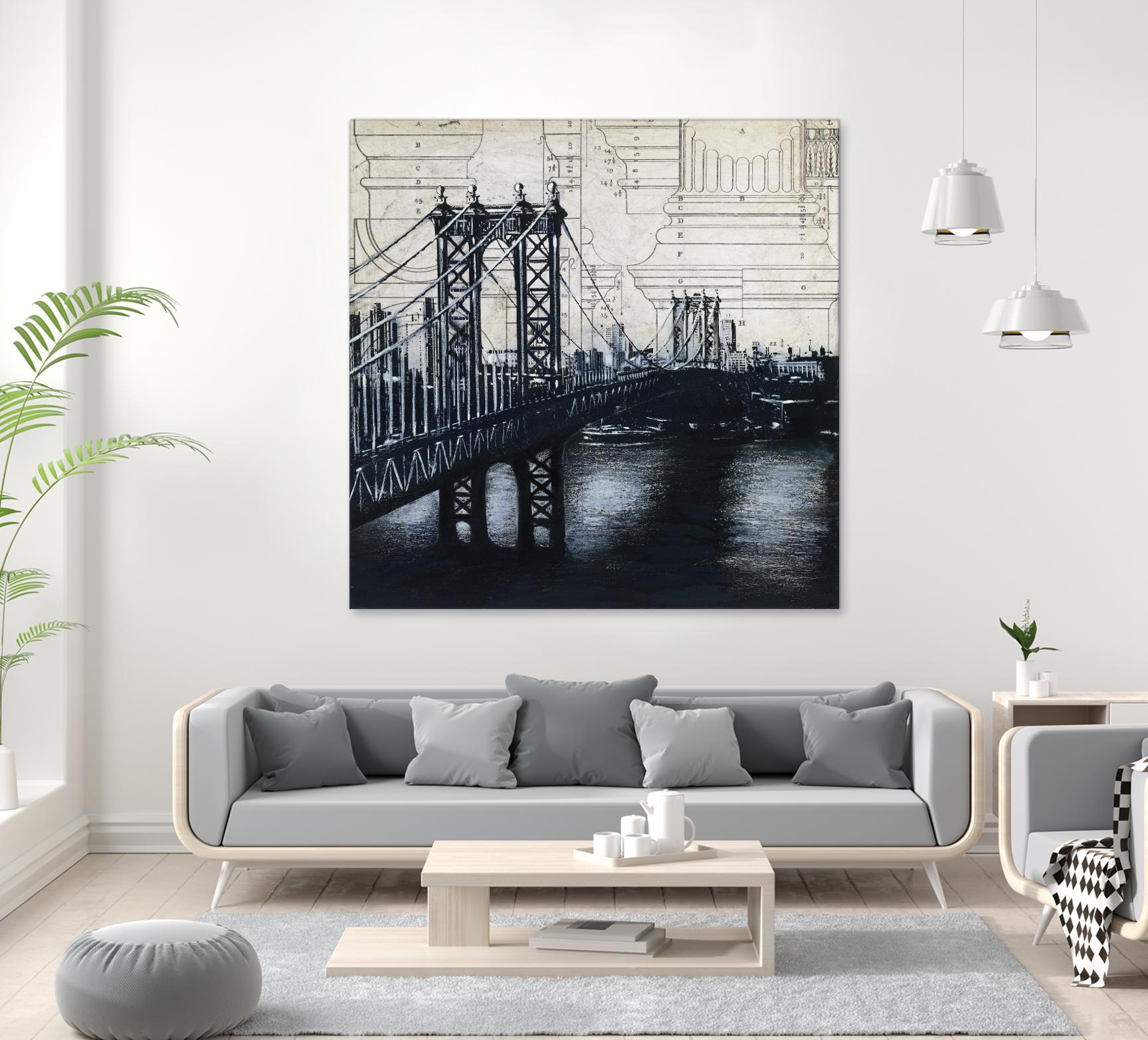 Bridges of Old 2 by David Dauncey on GIANT ART - black city scene