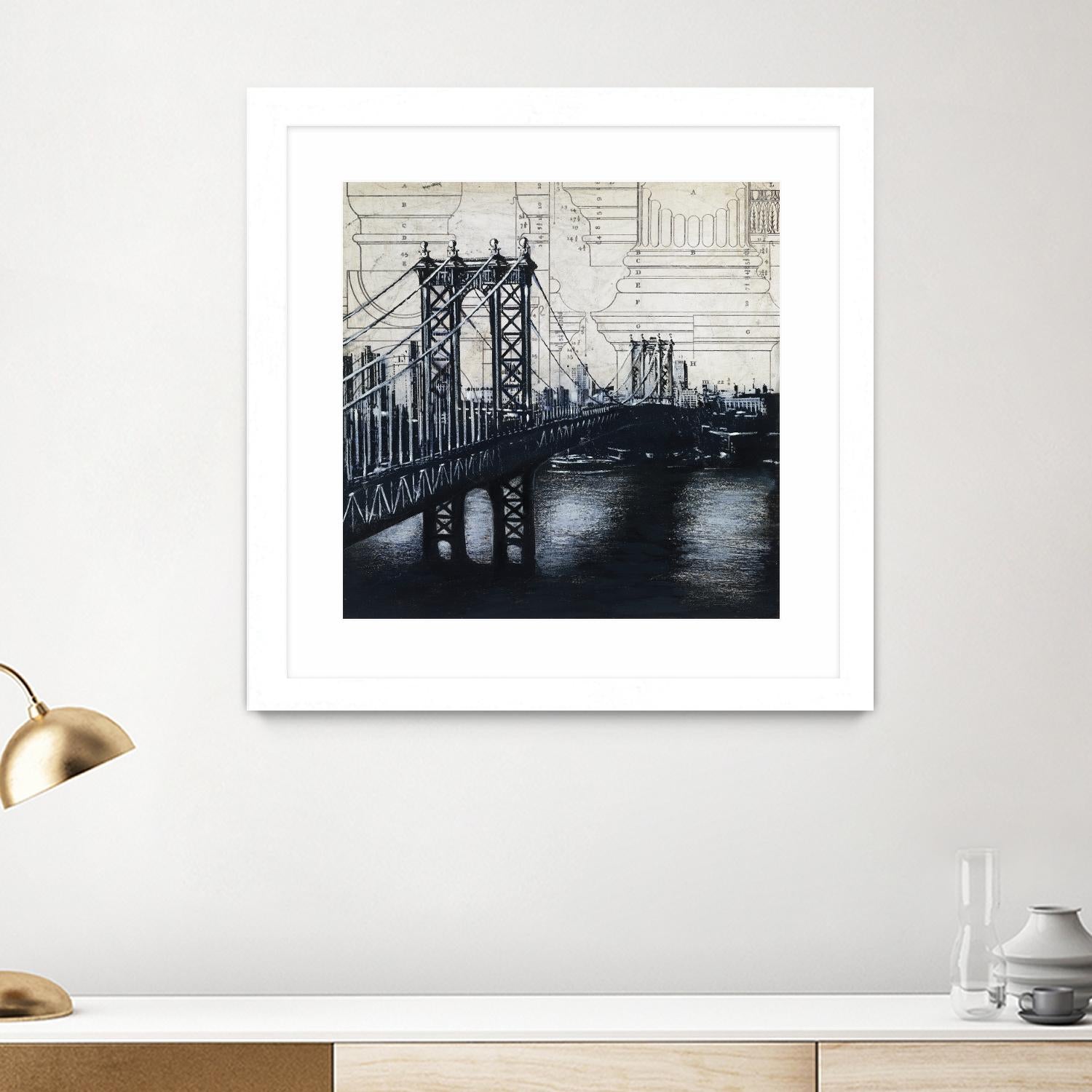 Bridges of Old 2 by David Dauncey on GIANT ART - black city scene