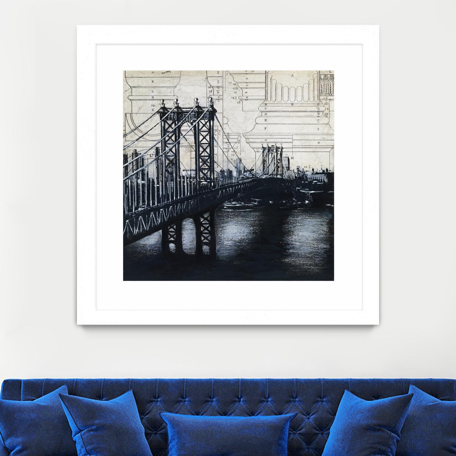 Bridges of Old 2 by David Dauncey on GIANT ART - black city scene