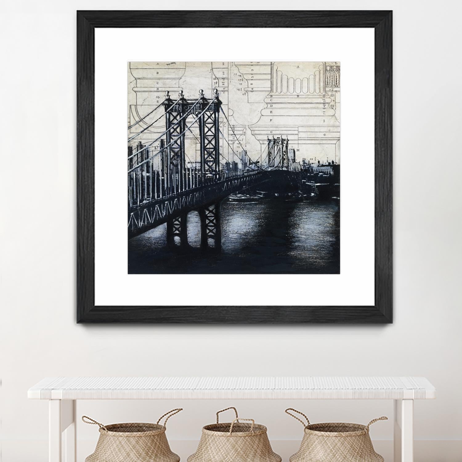 Bridges of Old 2 by David Dauncey on GIANT ART - black city scene