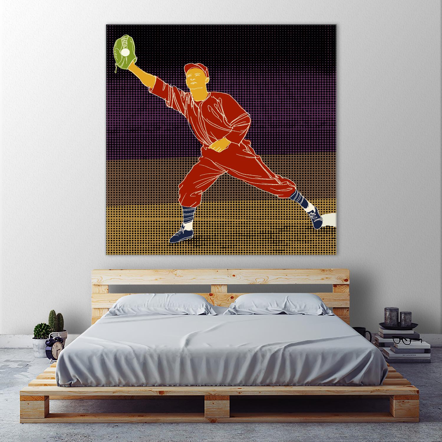 First Base Catch 2 by Robert Williamson on GIANT ART - yellow leisure