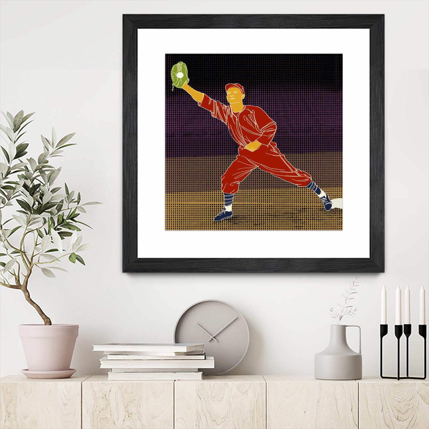 First Base Catch 2 by Robert Williamson on GIANT ART - yellow leisure