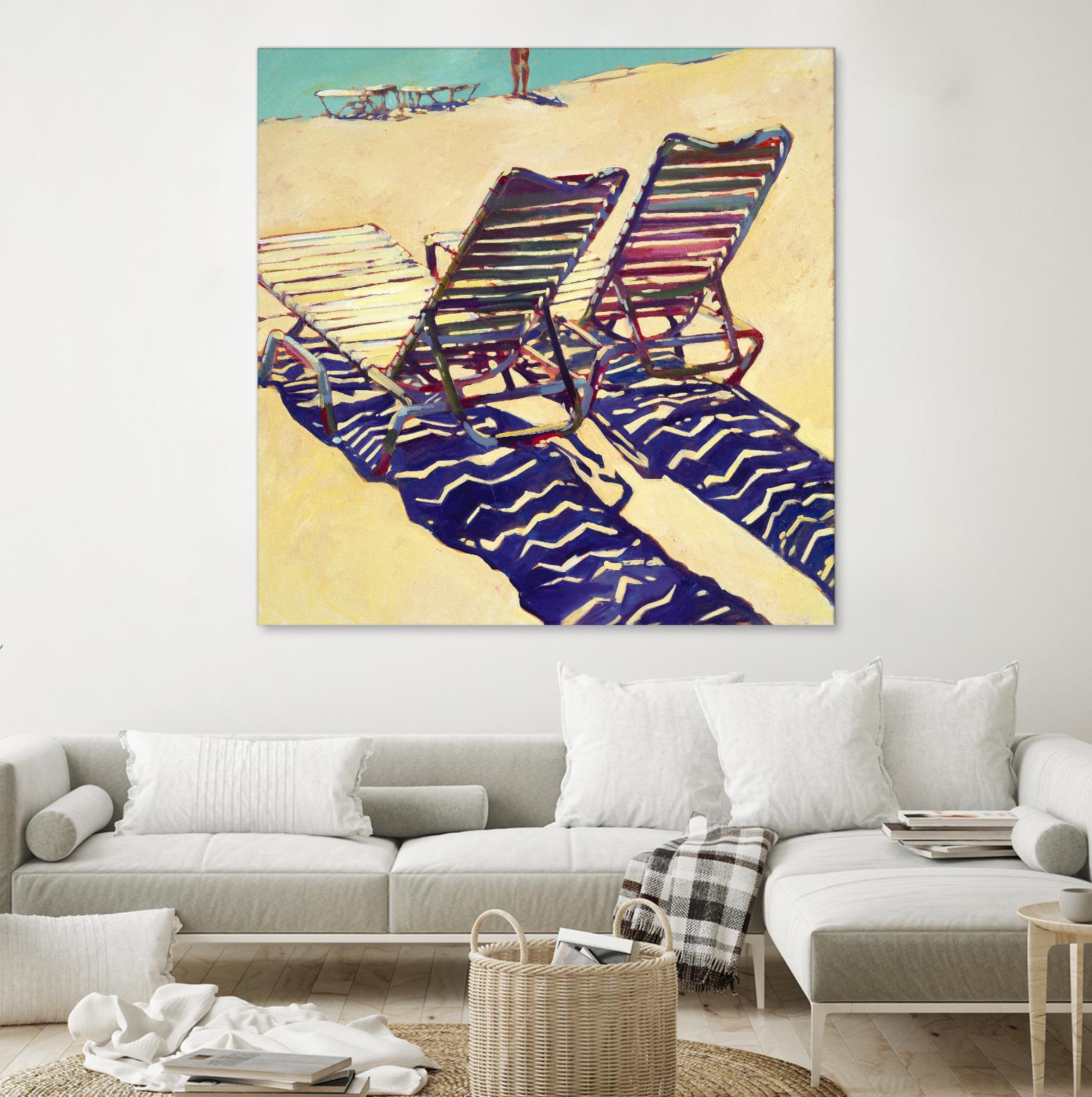 Seating for Two by Darrell Hill on GIANT ART - purple sea scene