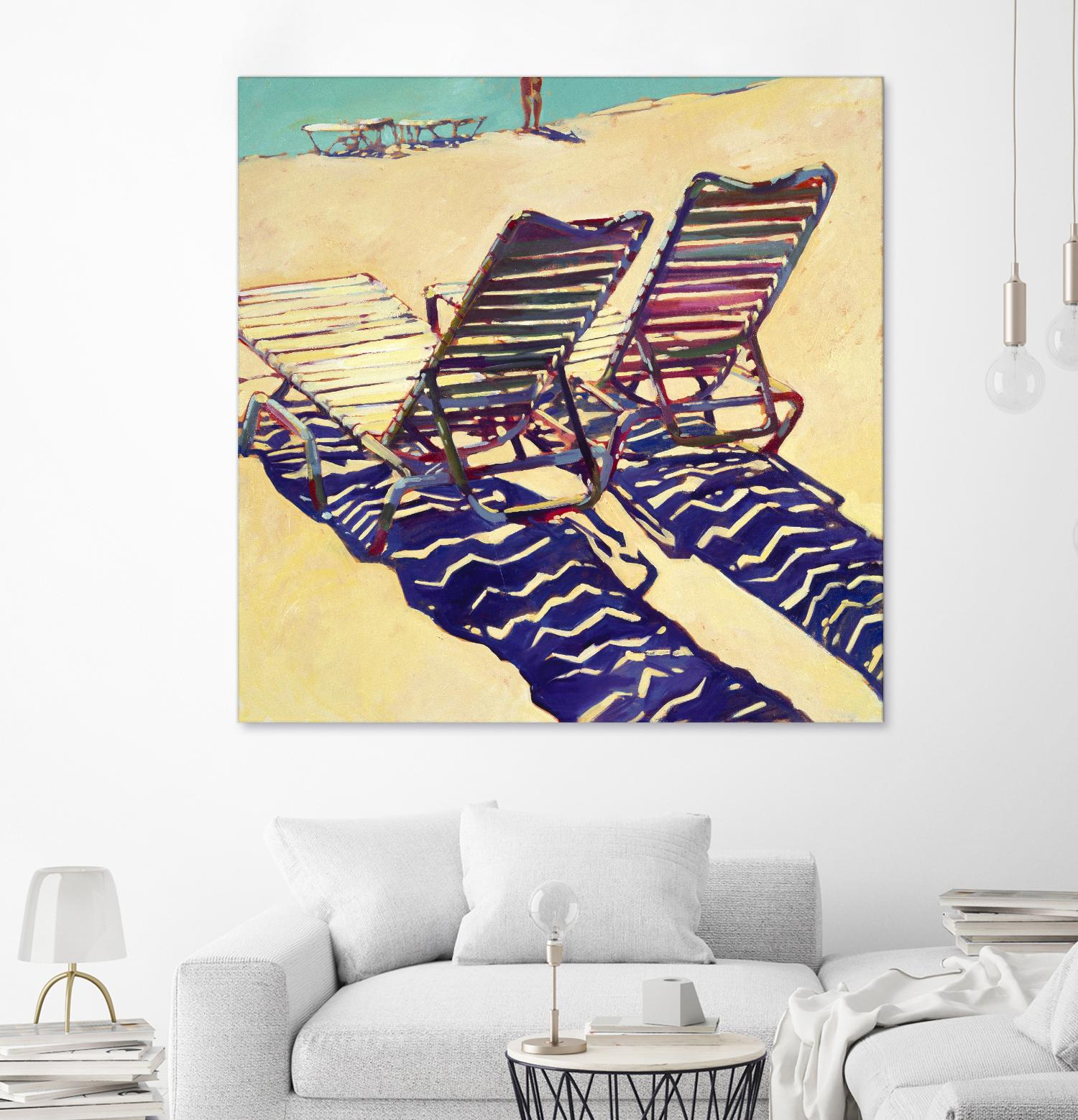 Seating for Two by Darrell Hill on GIANT ART - purple sea scene