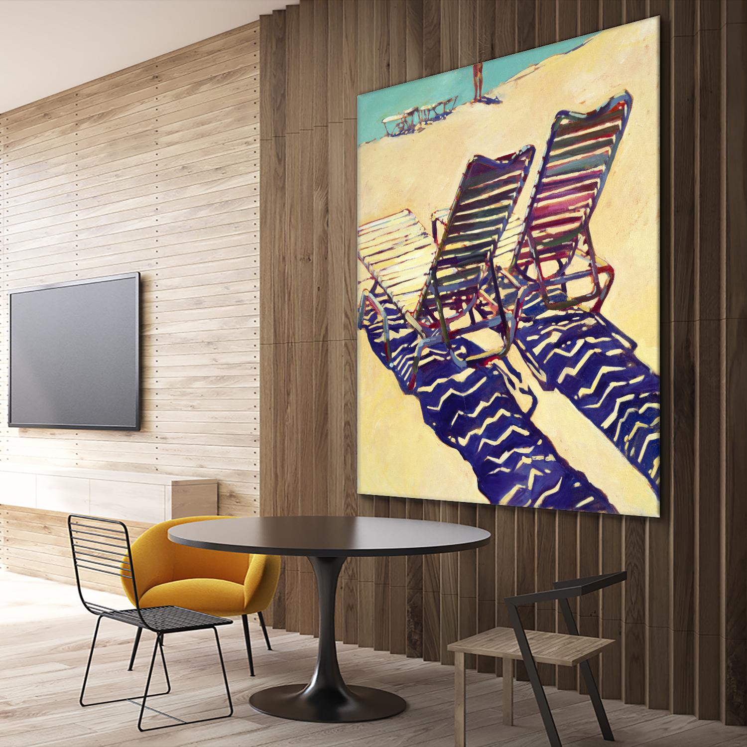 Seating for Two by Darrell Hill on GIANT ART - purple sea scene