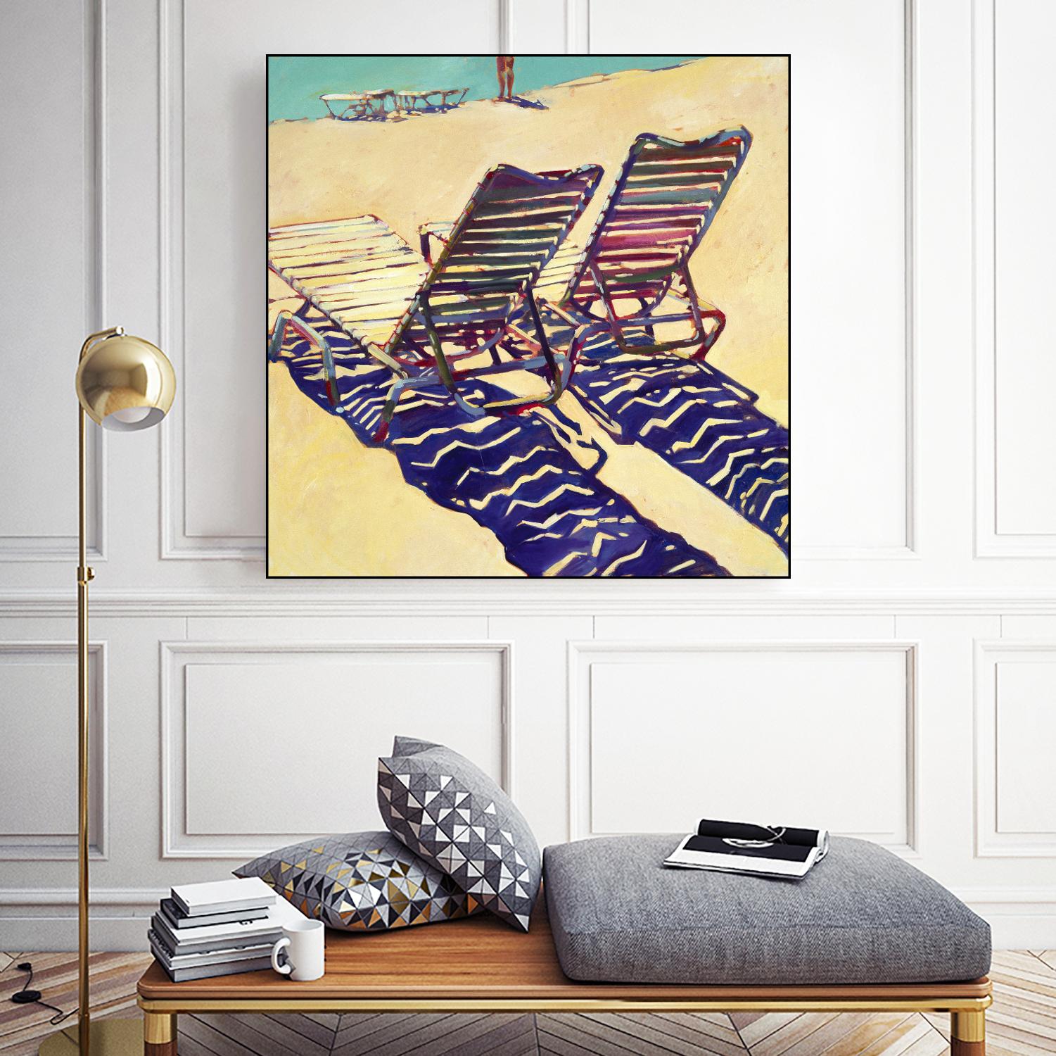 Seating for Two by Darrell Hill on GIANT ART - purple sea scene