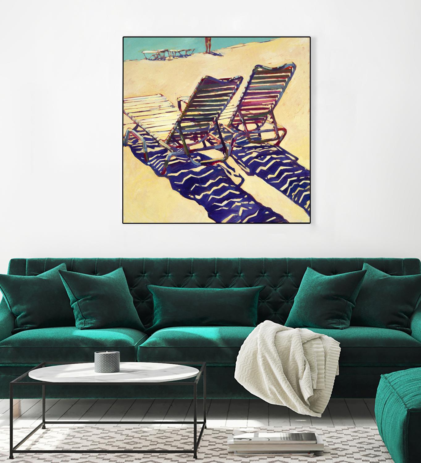 Seating for Two by Darrell Hill on GIANT ART - purple sea scene