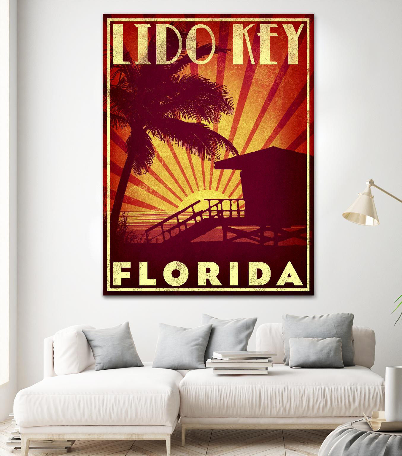 Lido Key by Stella Bradley on GIANT ART - yellow tropical