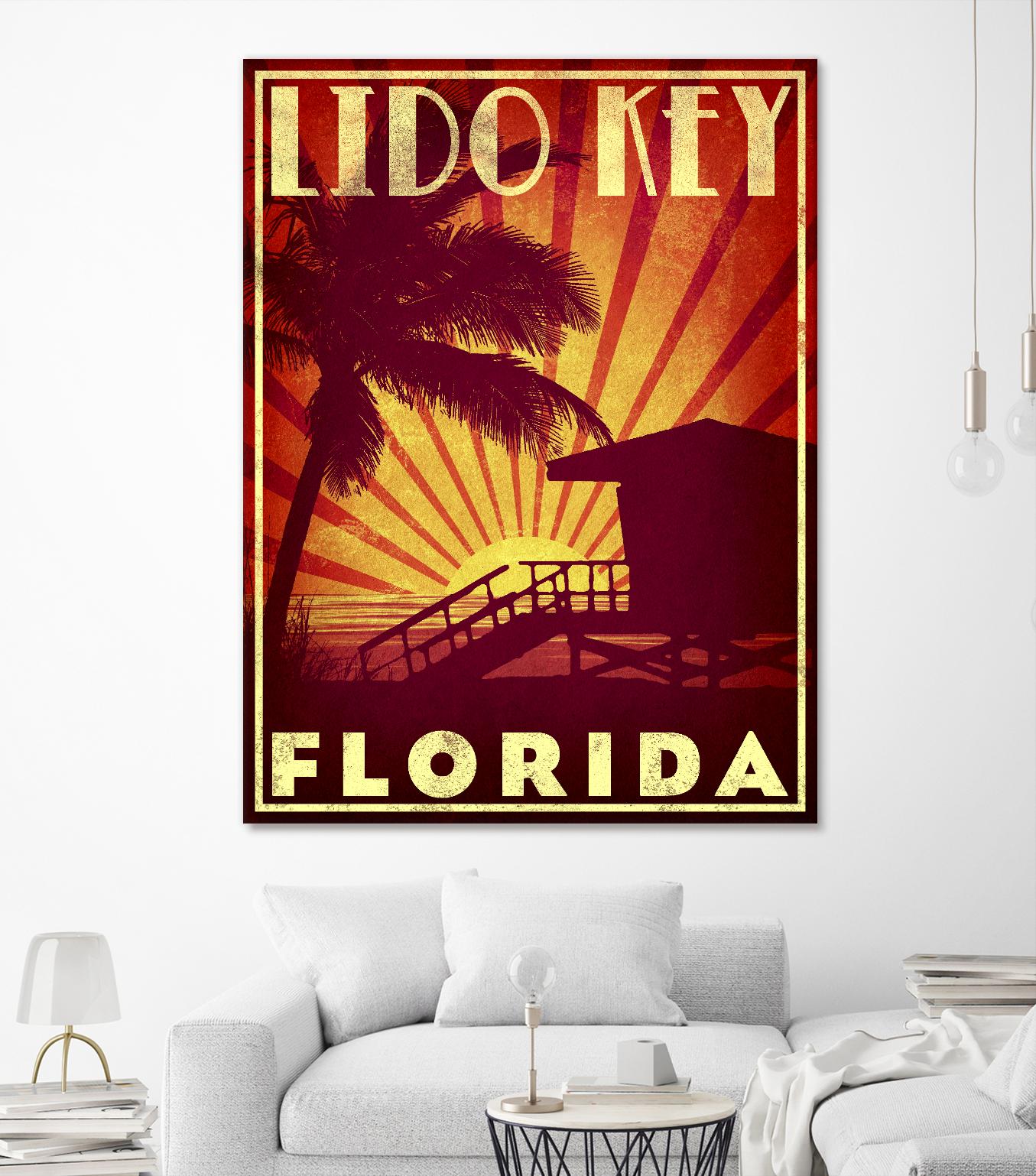Lido Key by Stella Bradley on GIANT ART - yellow tropical