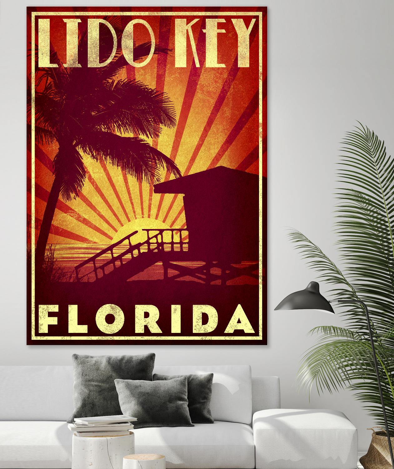 Lido Key by Stella Bradley on GIANT ART - yellow tropical