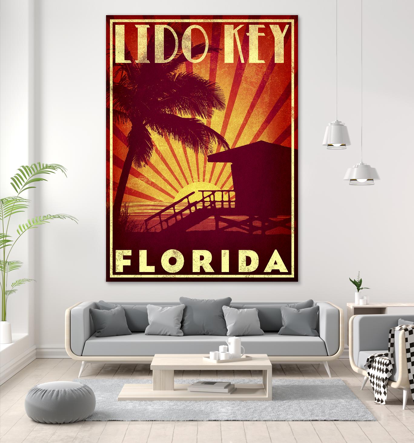 Lido Key by Stella Bradley on GIANT ART - yellow tropical