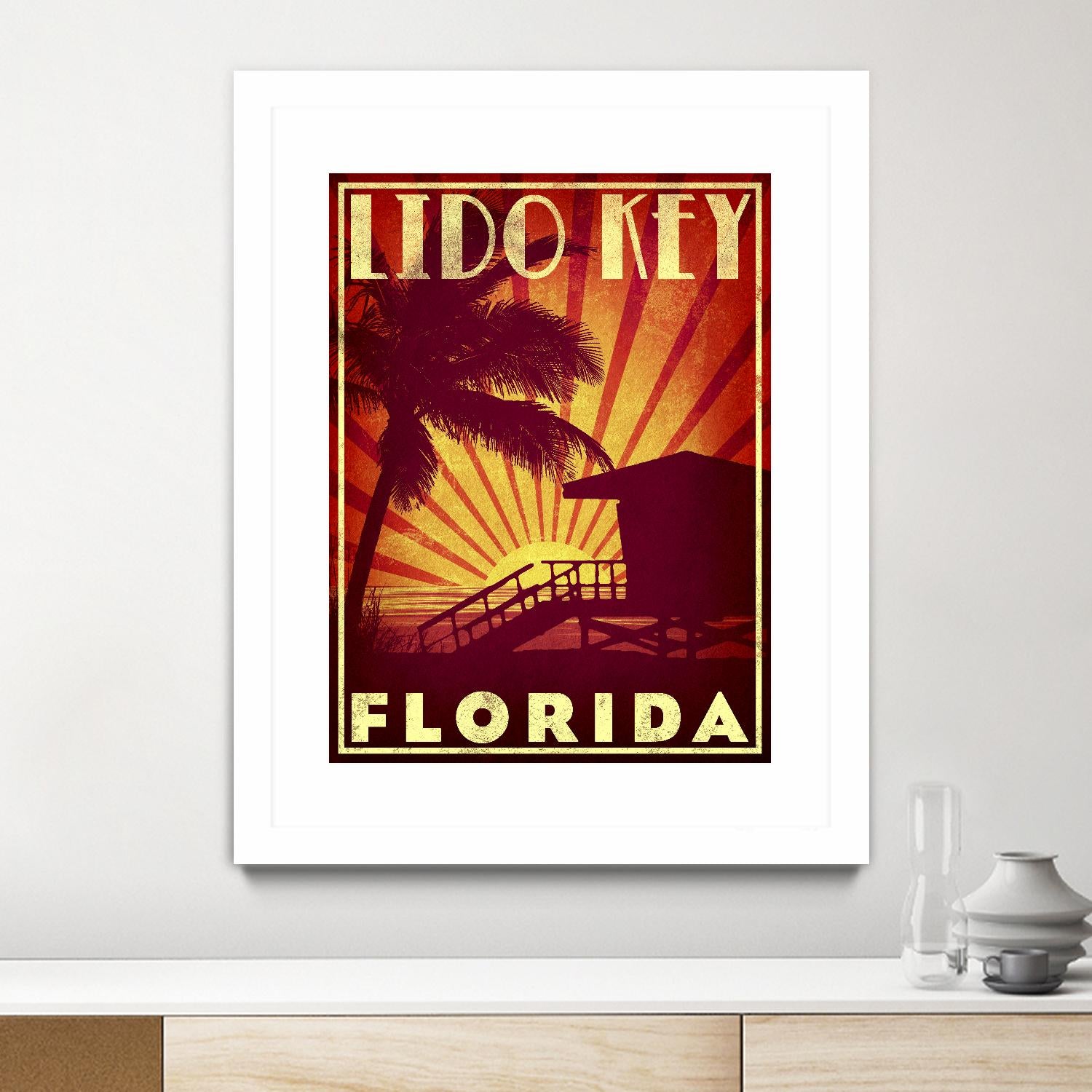 Lido Key by Stella Bradley on GIANT ART - yellow tropical