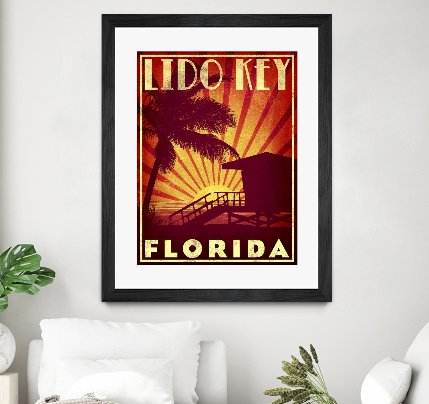 Lido Key by Stella Bradley on GIANT ART - yellow tropical