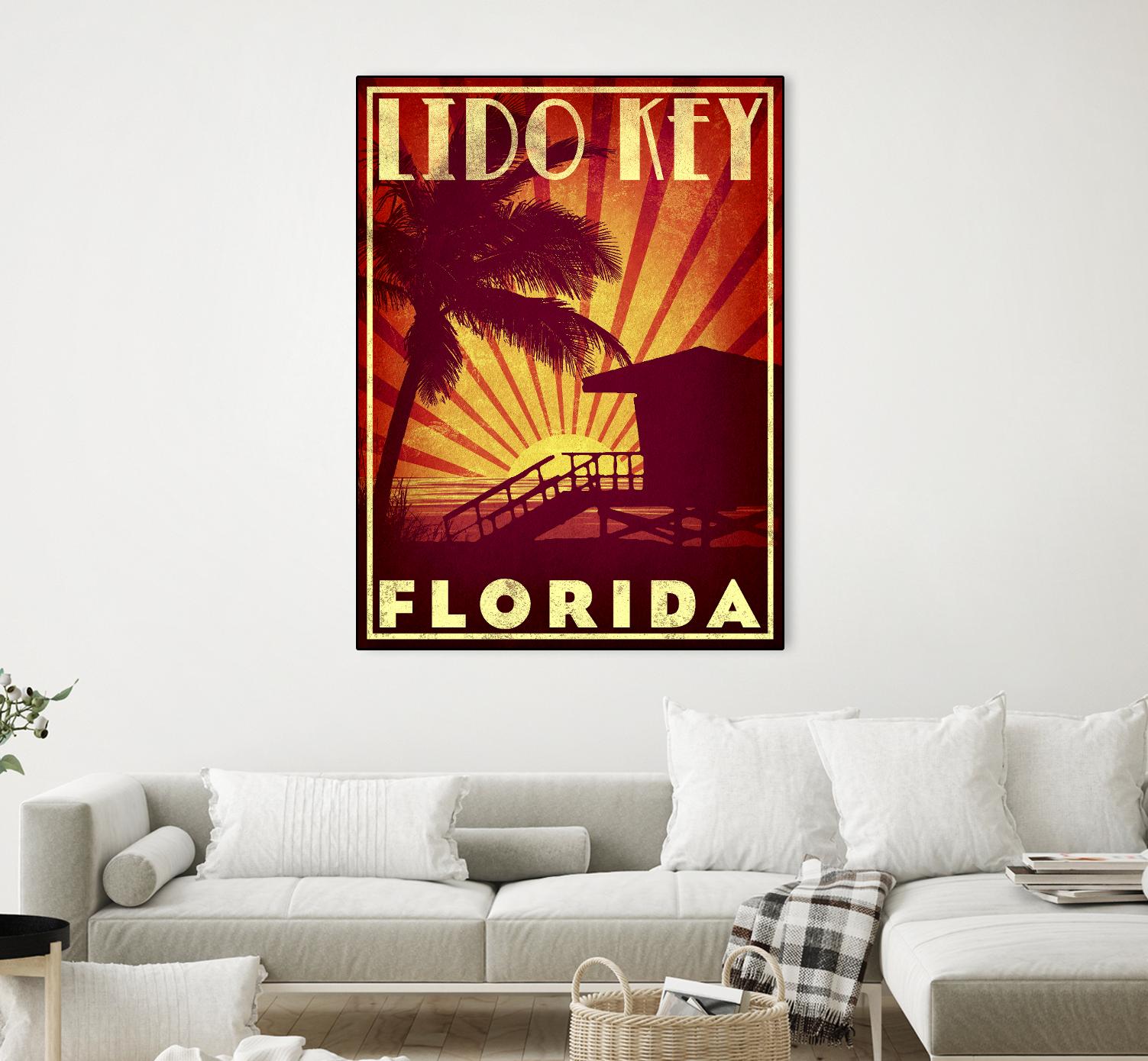 Lido Key by Stella Bradley on GIANT ART - yellow tropical