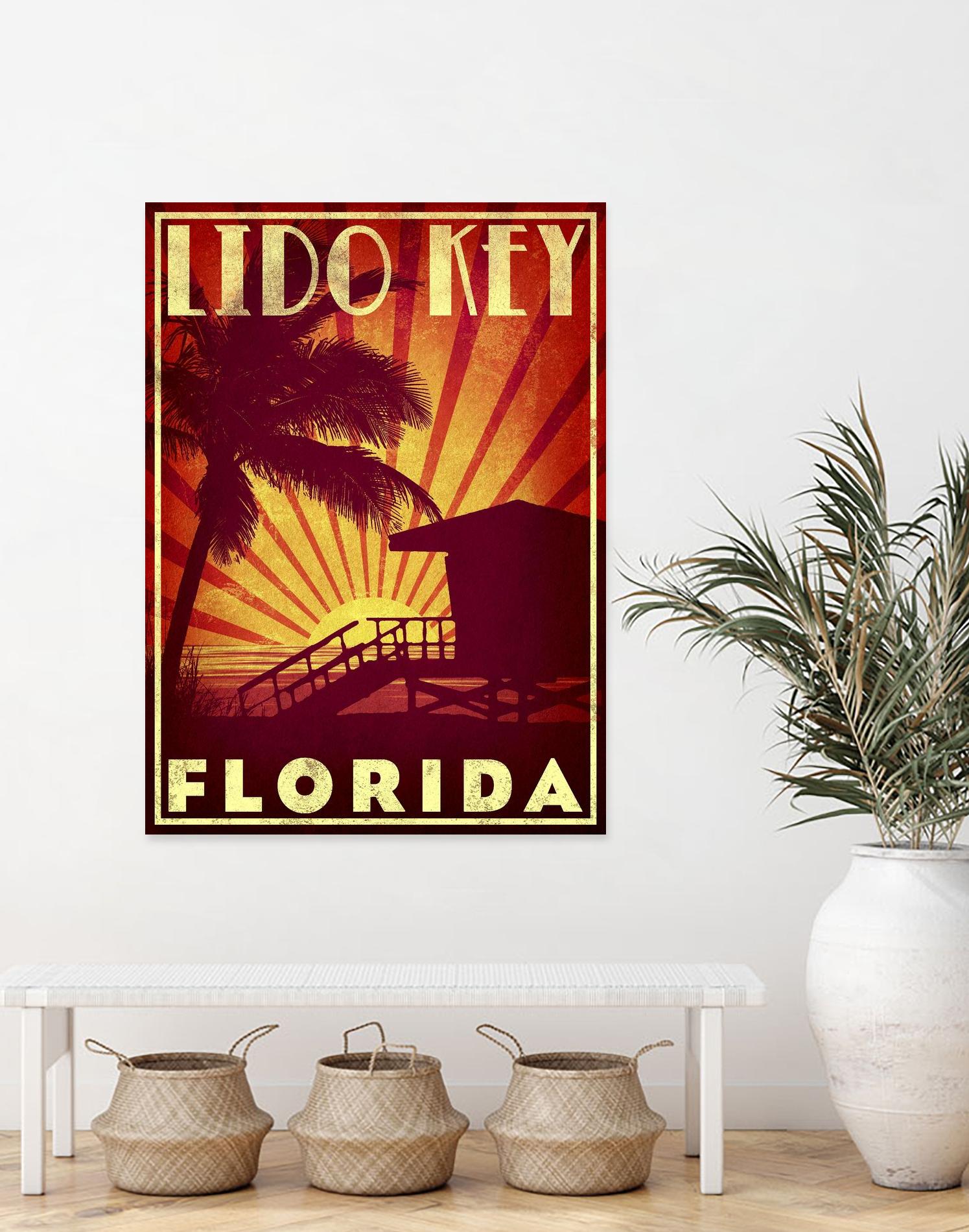 Lido Key by Stella Bradley on GIANT ART - yellow tropical