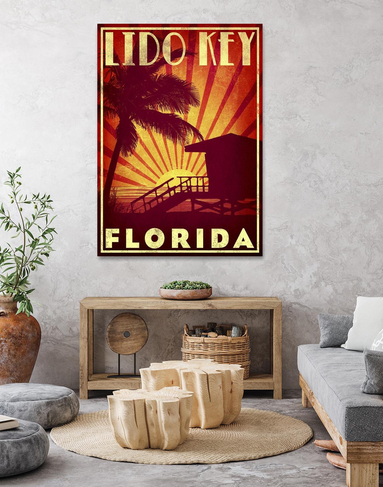 Lido Key by Stella Bradley on GIANT ART - yellow tropical