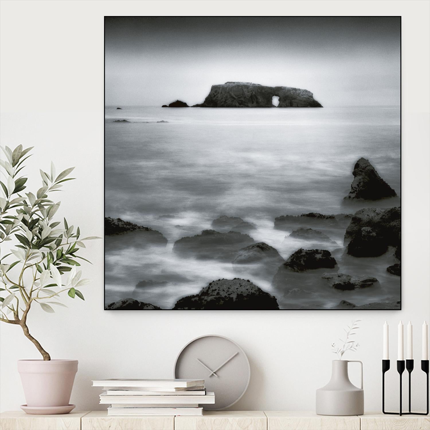 Sea Stack by Jamie Cook on GIANT ART - white sea scene