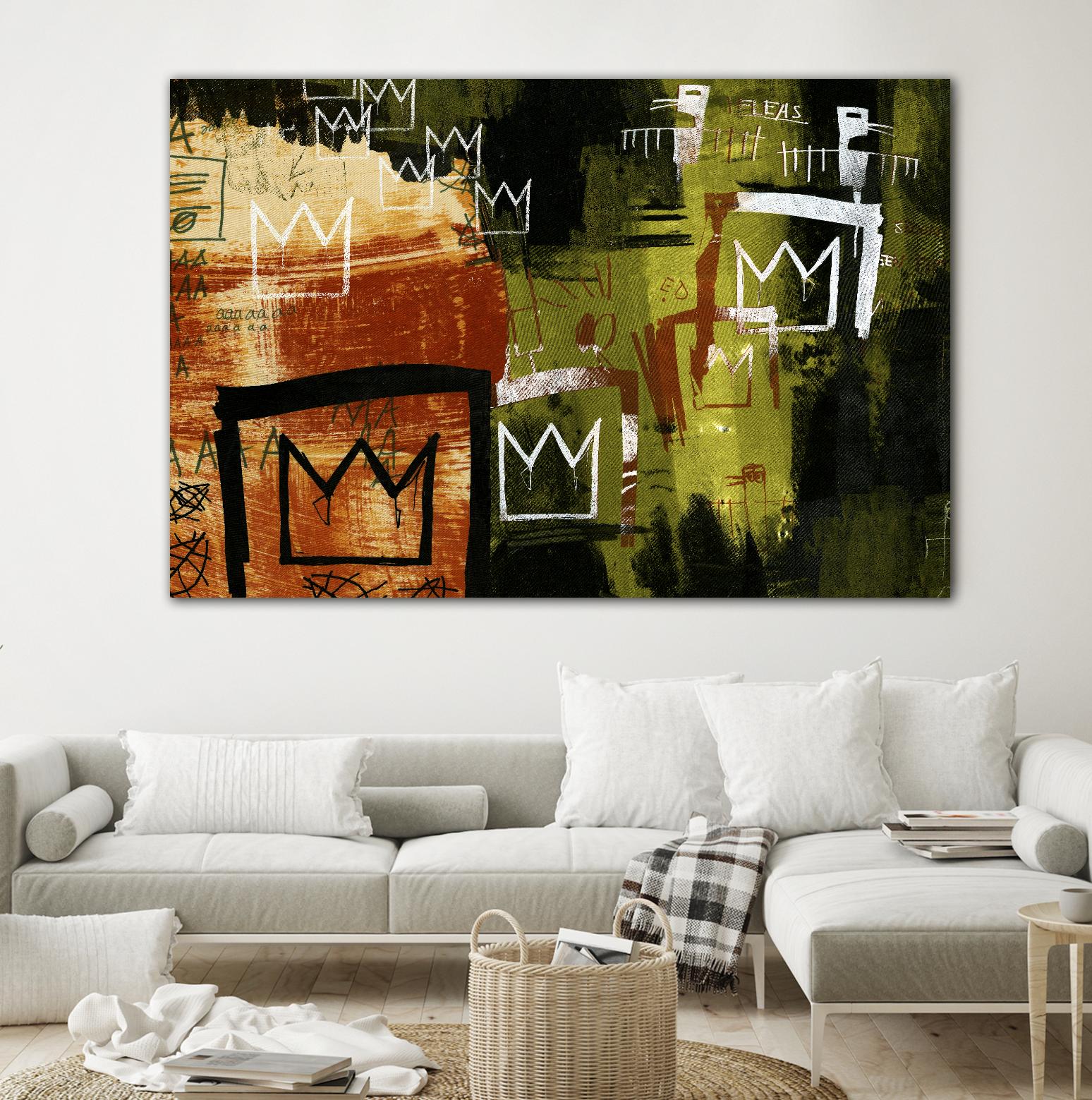 Graffiti Crowns by Tracy Hiner on GIANT ART - orange contemporary