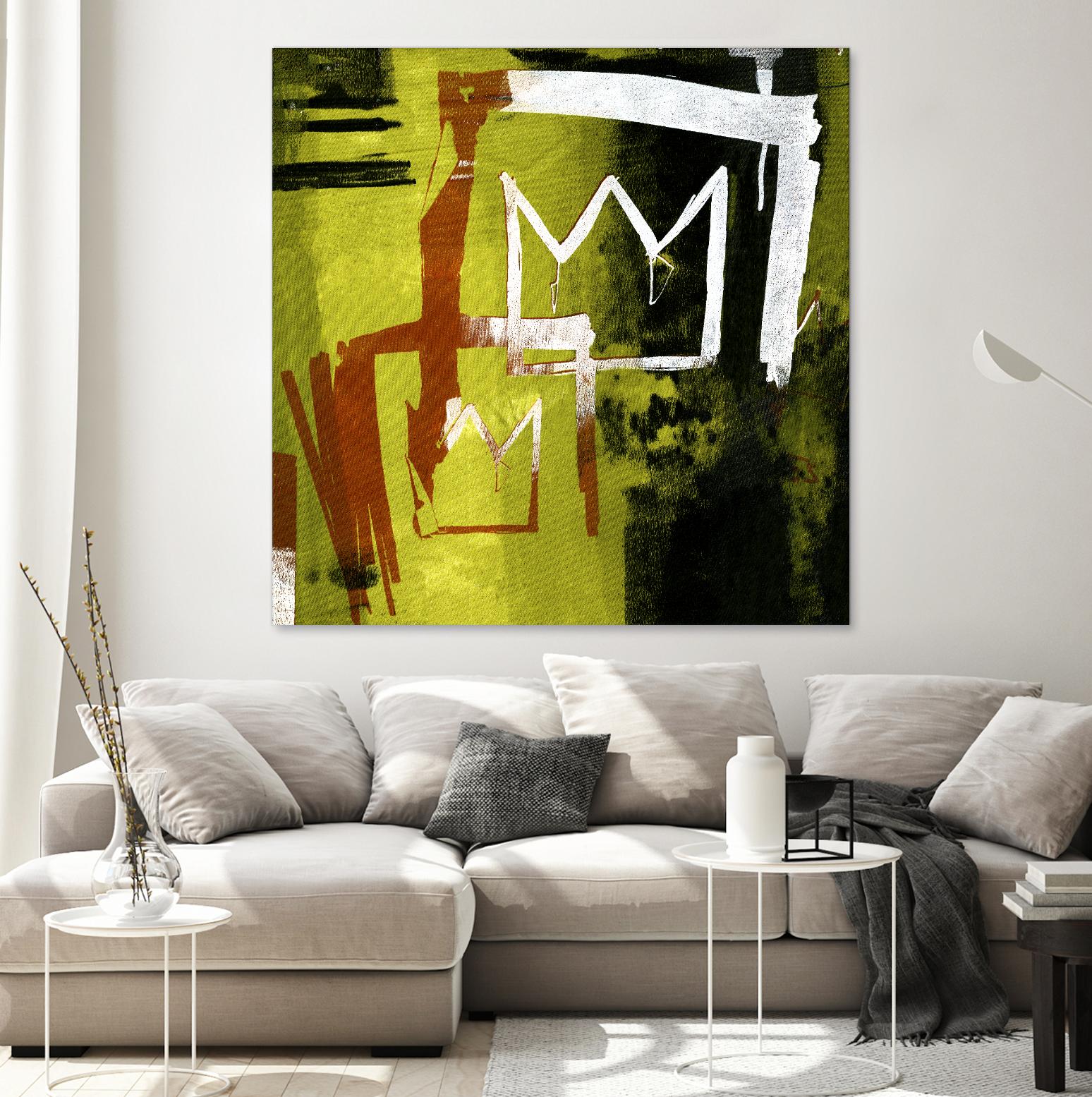 Graffiti Crowns B by Tracy Hiner on GIANT ART - orange contemporary