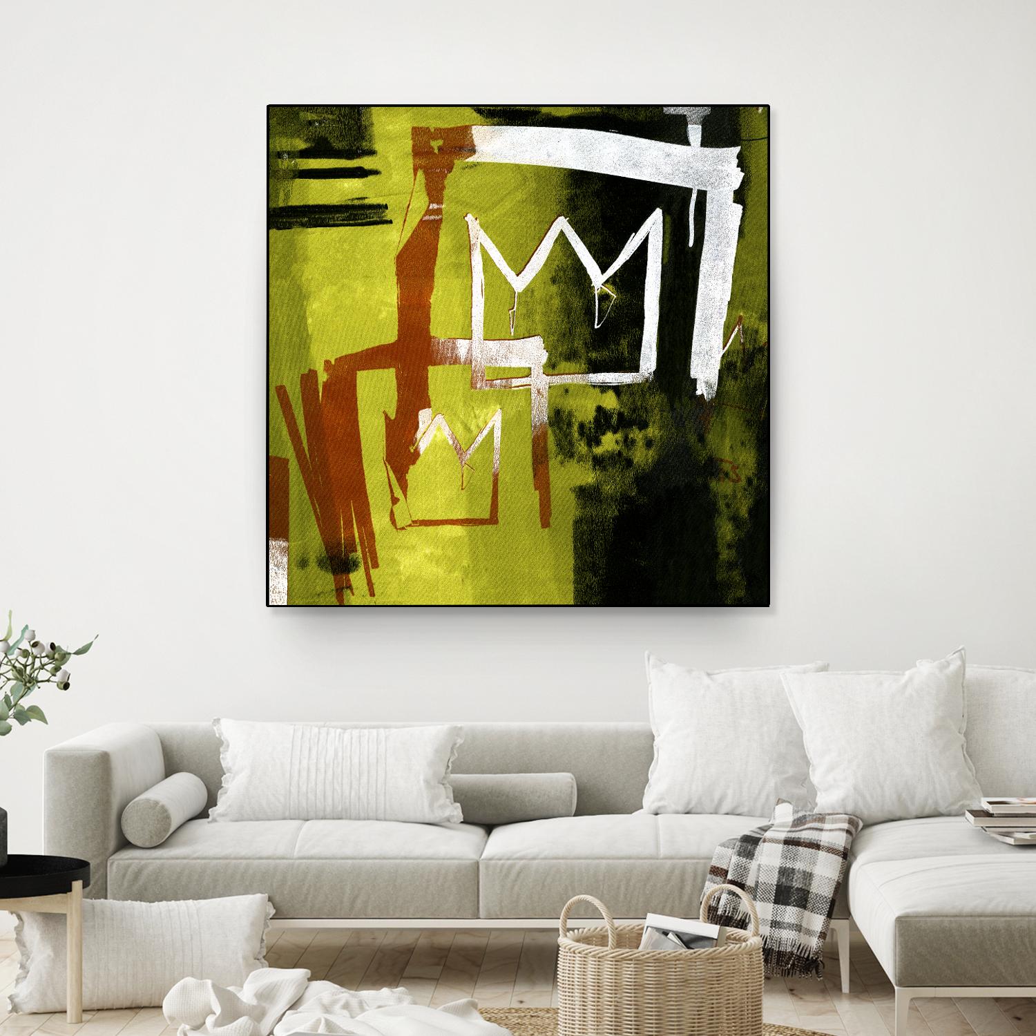 Graffiti Crowns B by Tracy Hiner on GIANT ART - orange contemporary