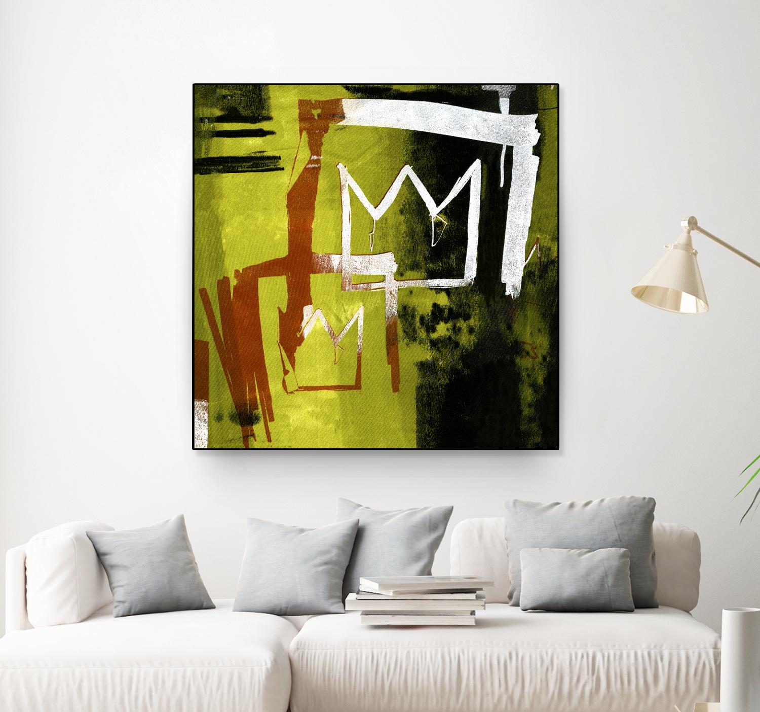 Graffiti Crowns B by Tracy Hiner on GIANT ART - orange contemporary