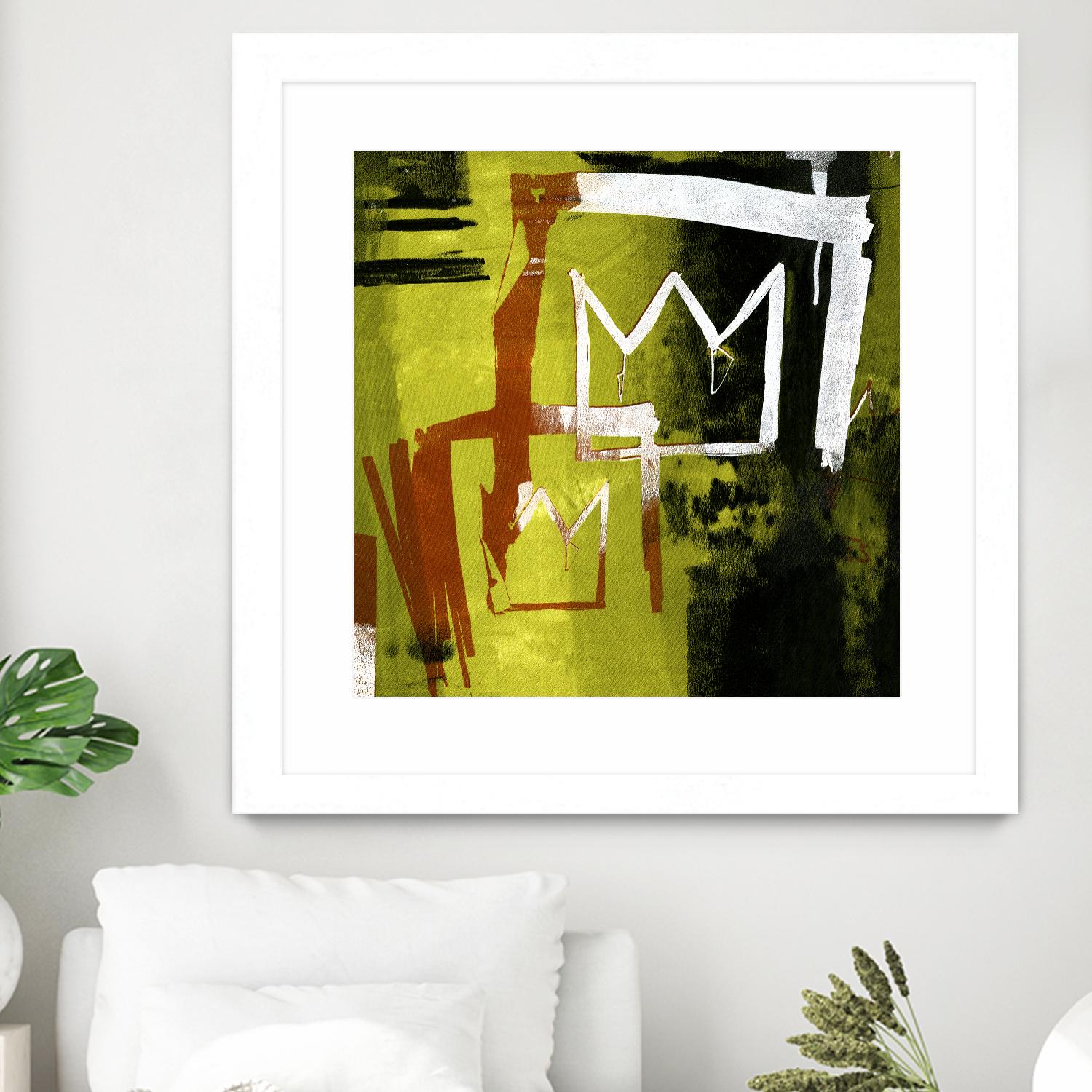 Graffiti Crowns B by Tracy Hiner on GIANT ART - orange contemporary