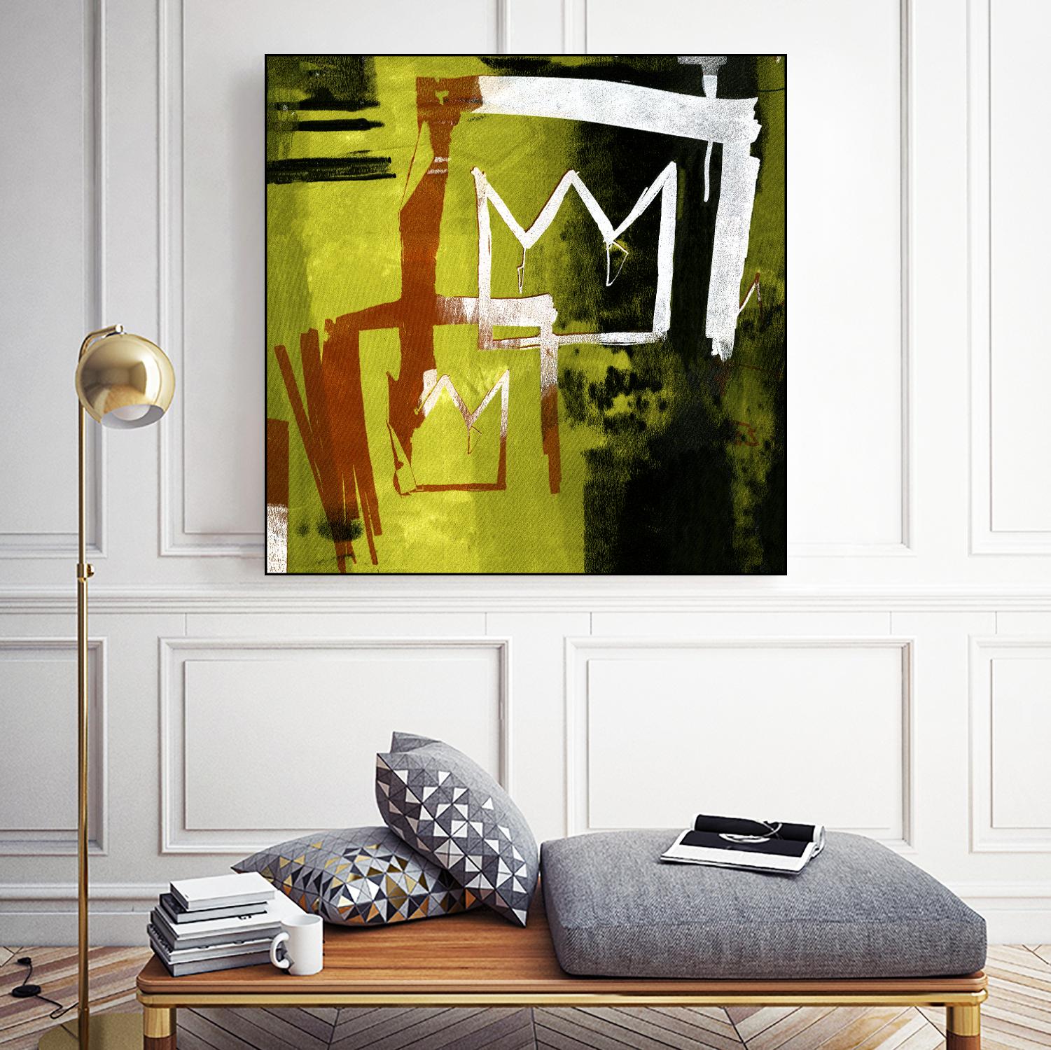 Graffiti Crowns B by Tracy Hiner on GIANT ART - orange contemporary