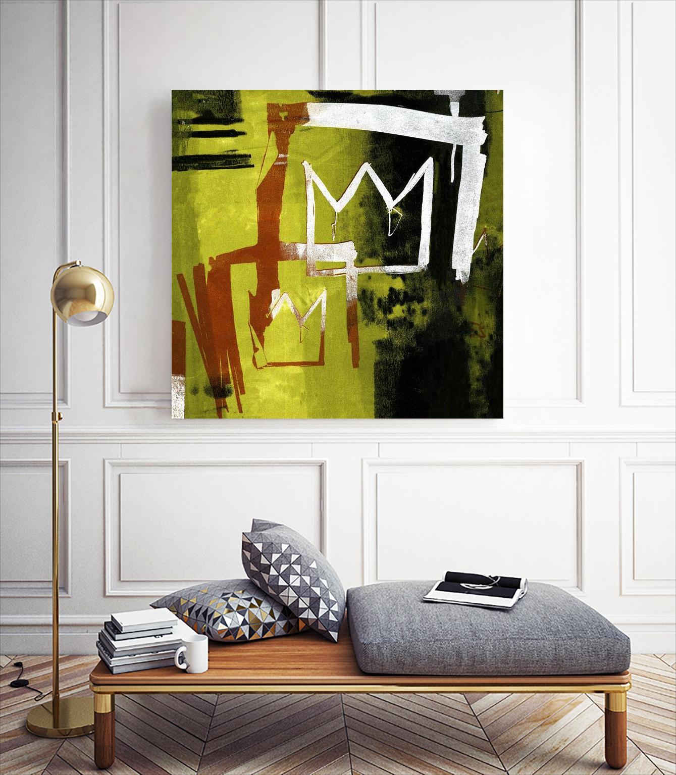 Graffiti Crowns B by Tracy Hiner on GIANT ART - orange contemporary