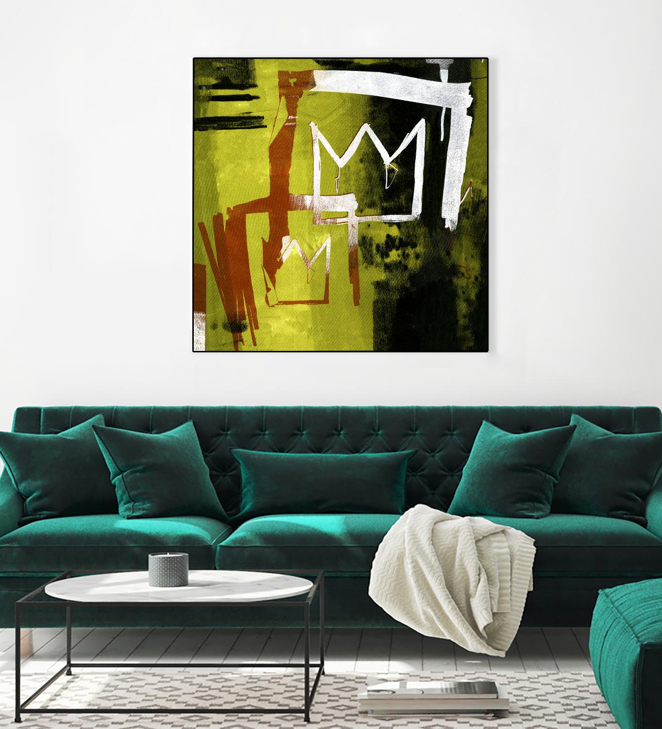 Graffiti Crowns B by Tracy Hiner on GIANT ART - orange contemporary