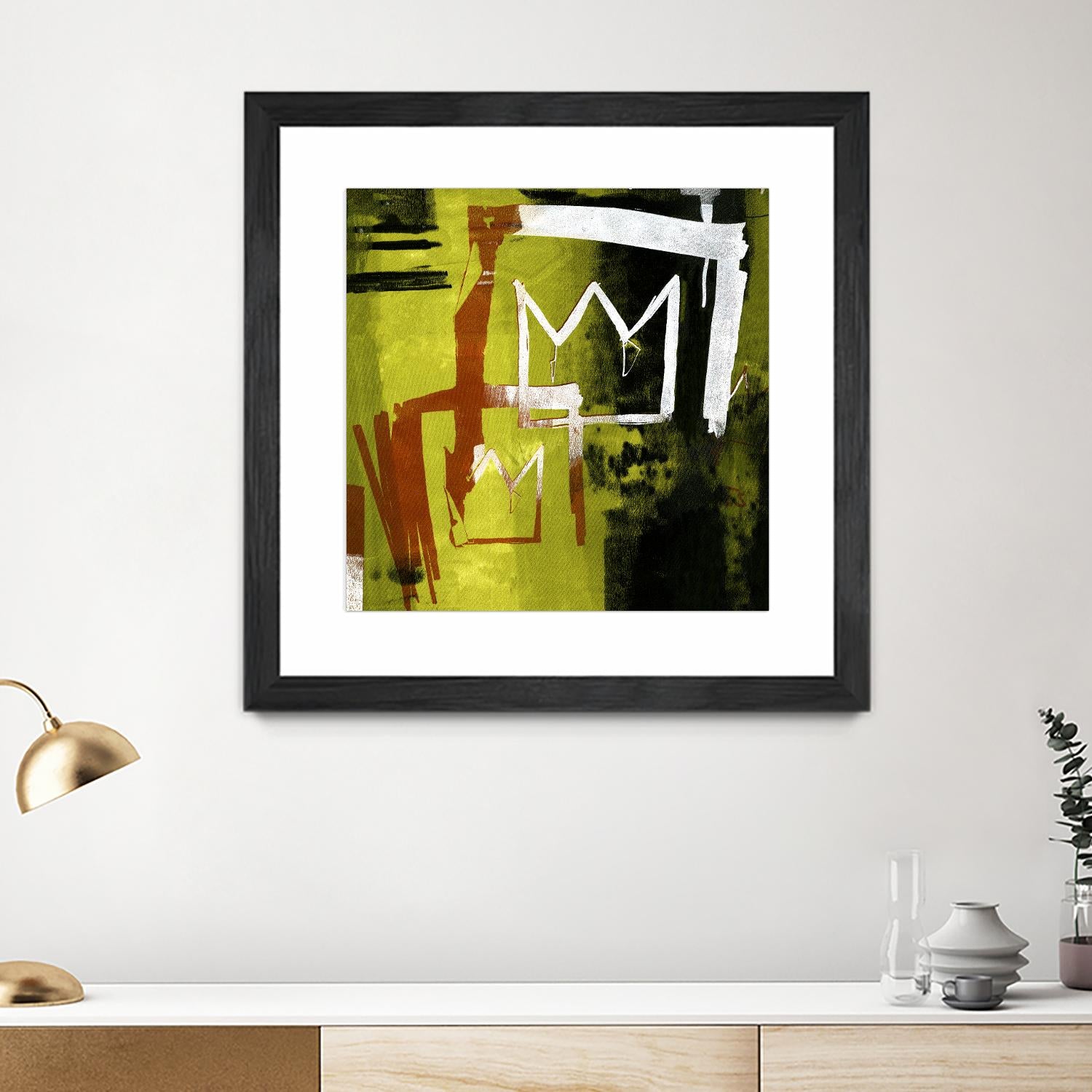 Graffiti Crowns B by Tracy Hiner on GIANT ART - orange contemporary