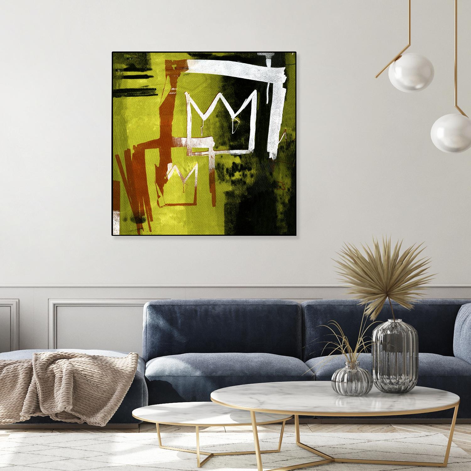 Graffiti Crowns B by Tracy Hiner on GIANT ART - orange contemporary