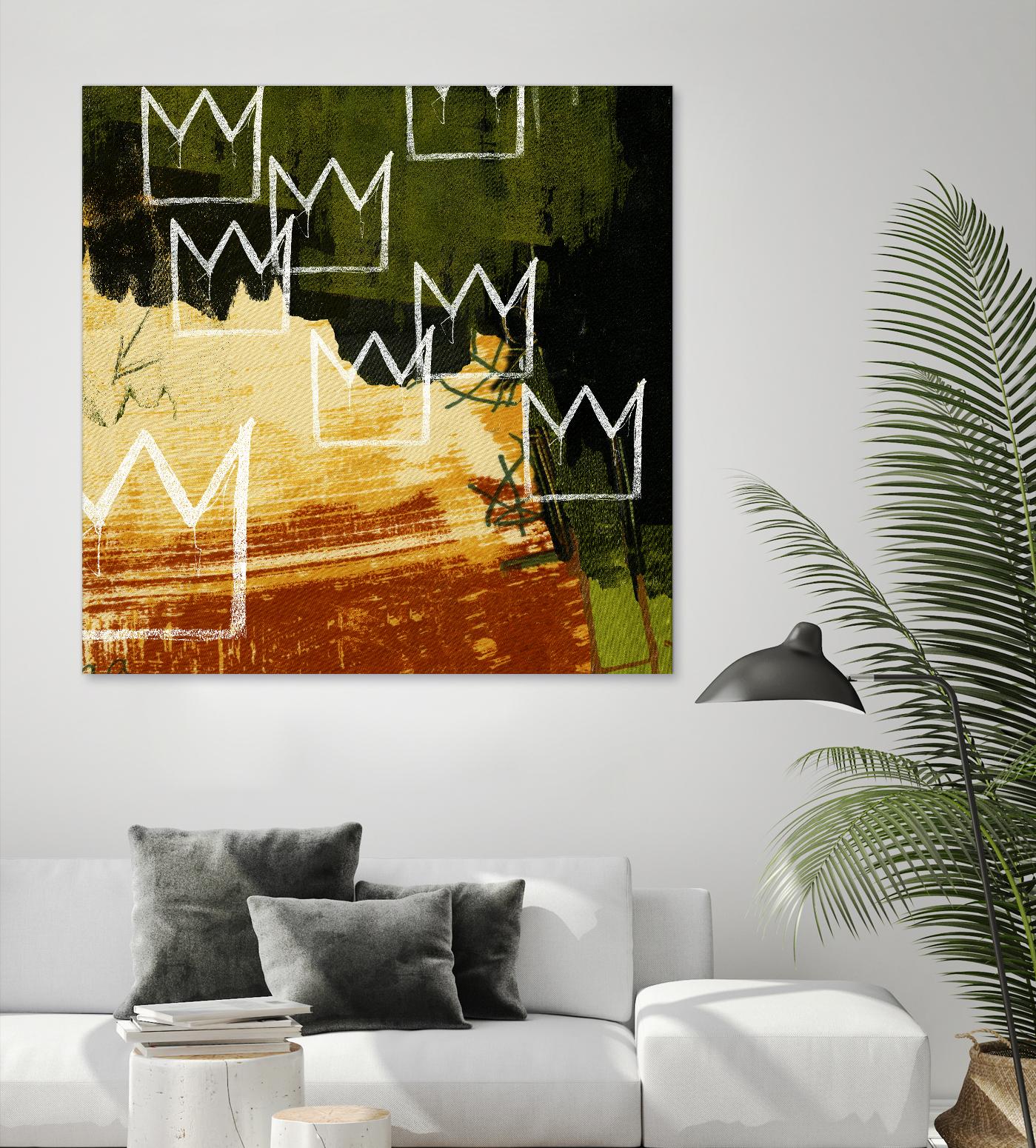 Graffiti Crowns C by Tracy Hiner on GIANT ART - orange contemporary