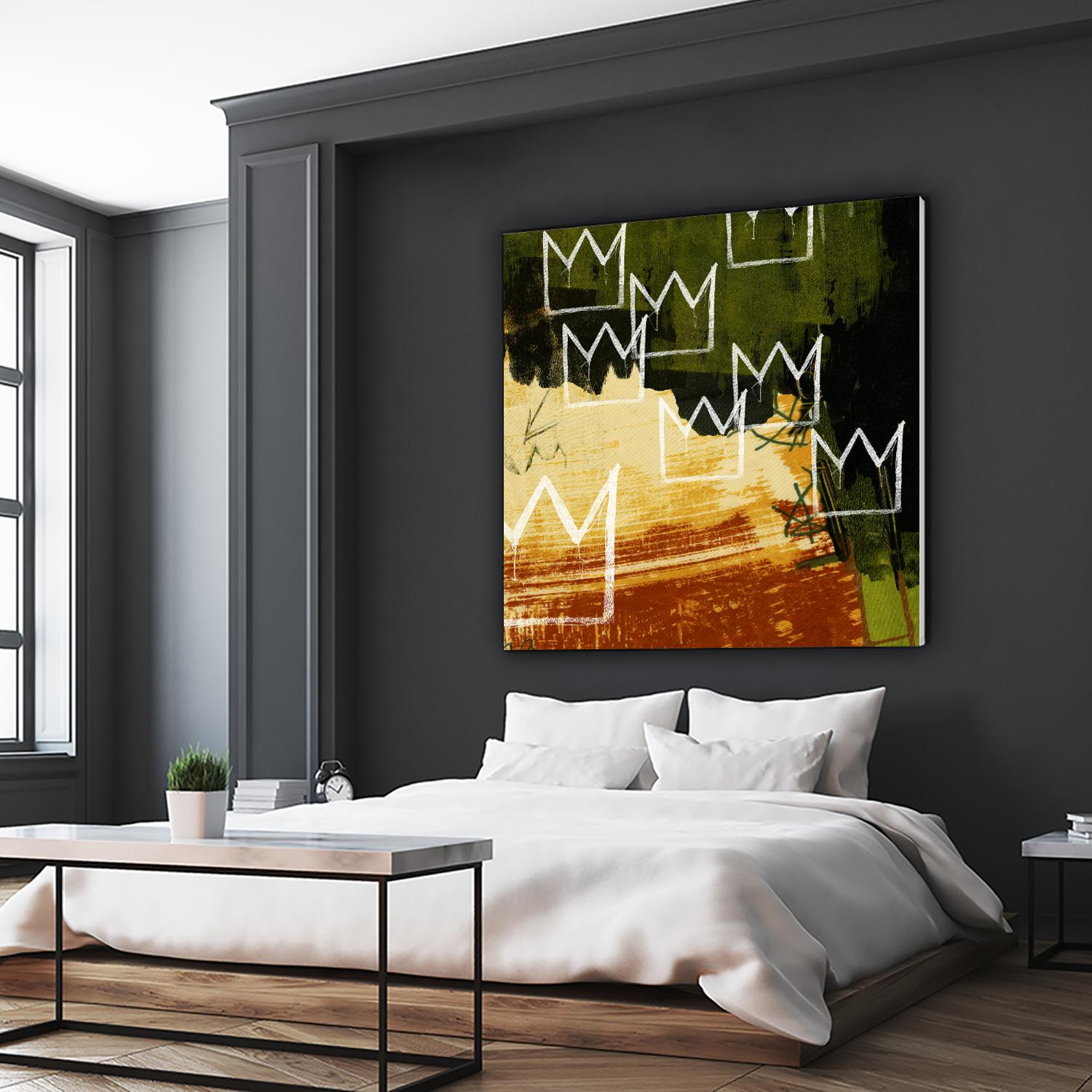 Graffiti Crowns C by Tracy Hiner on GIANT ART - orange contemporary