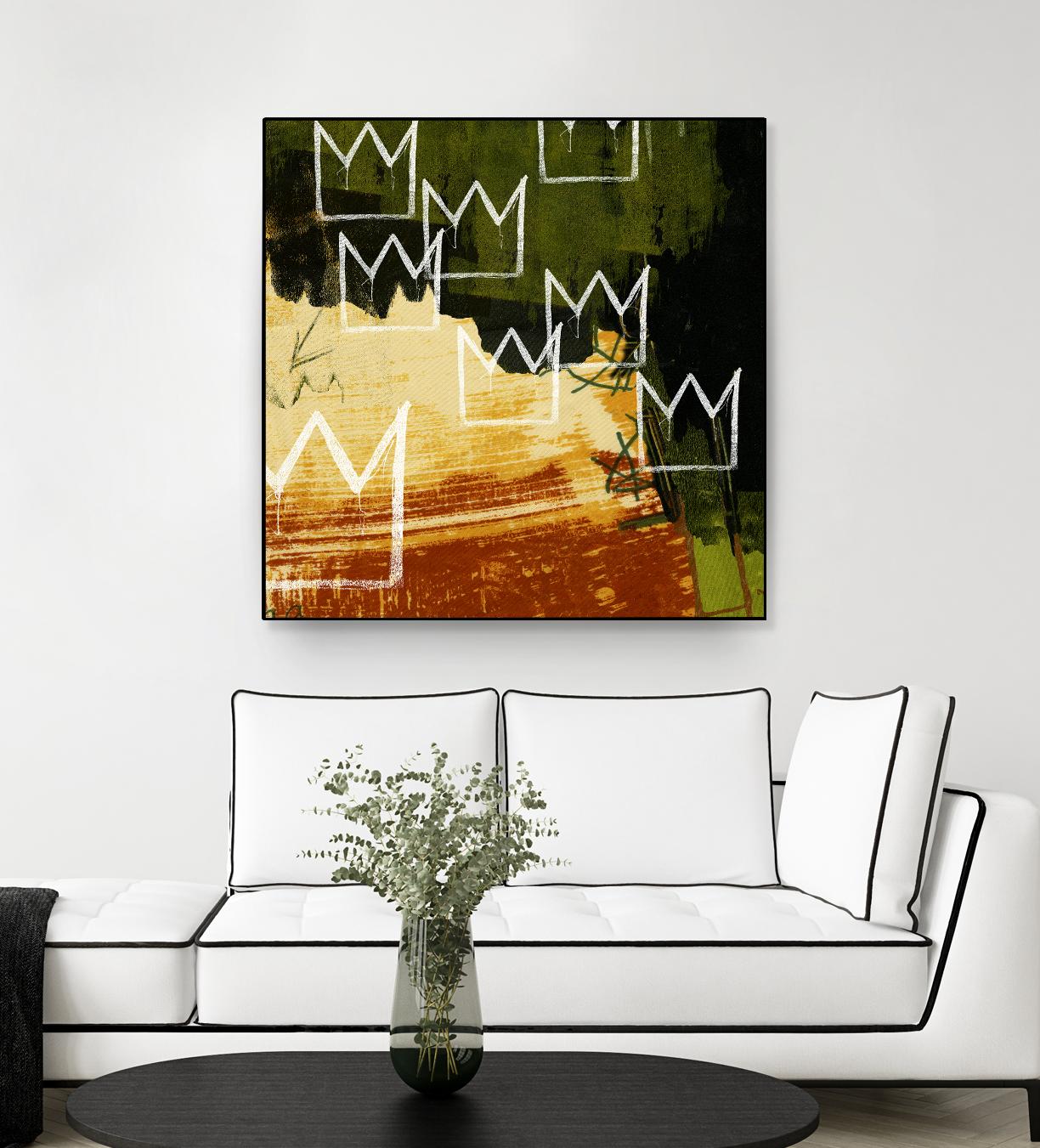 Graffiti Crowns C by Tracy Hiner on GIANT ART - orange contemporary