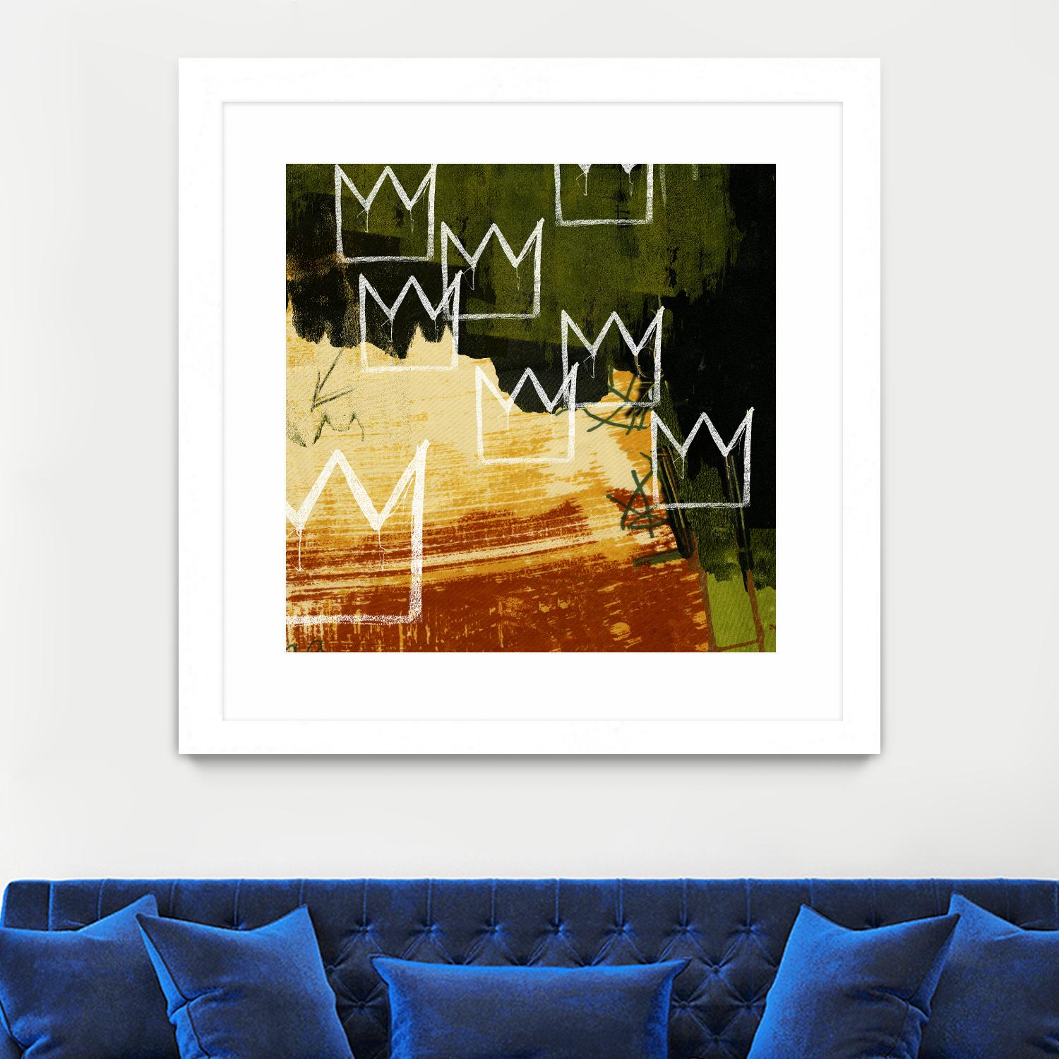 Graffiti Crowns C by Tracy Hiner on GIANT ART - orange contemporary