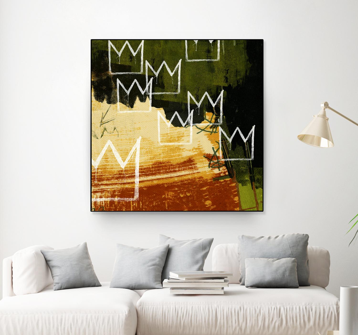 Graffiti Crowns C by Tracy Hiner on GIANT ART - orange contemporary