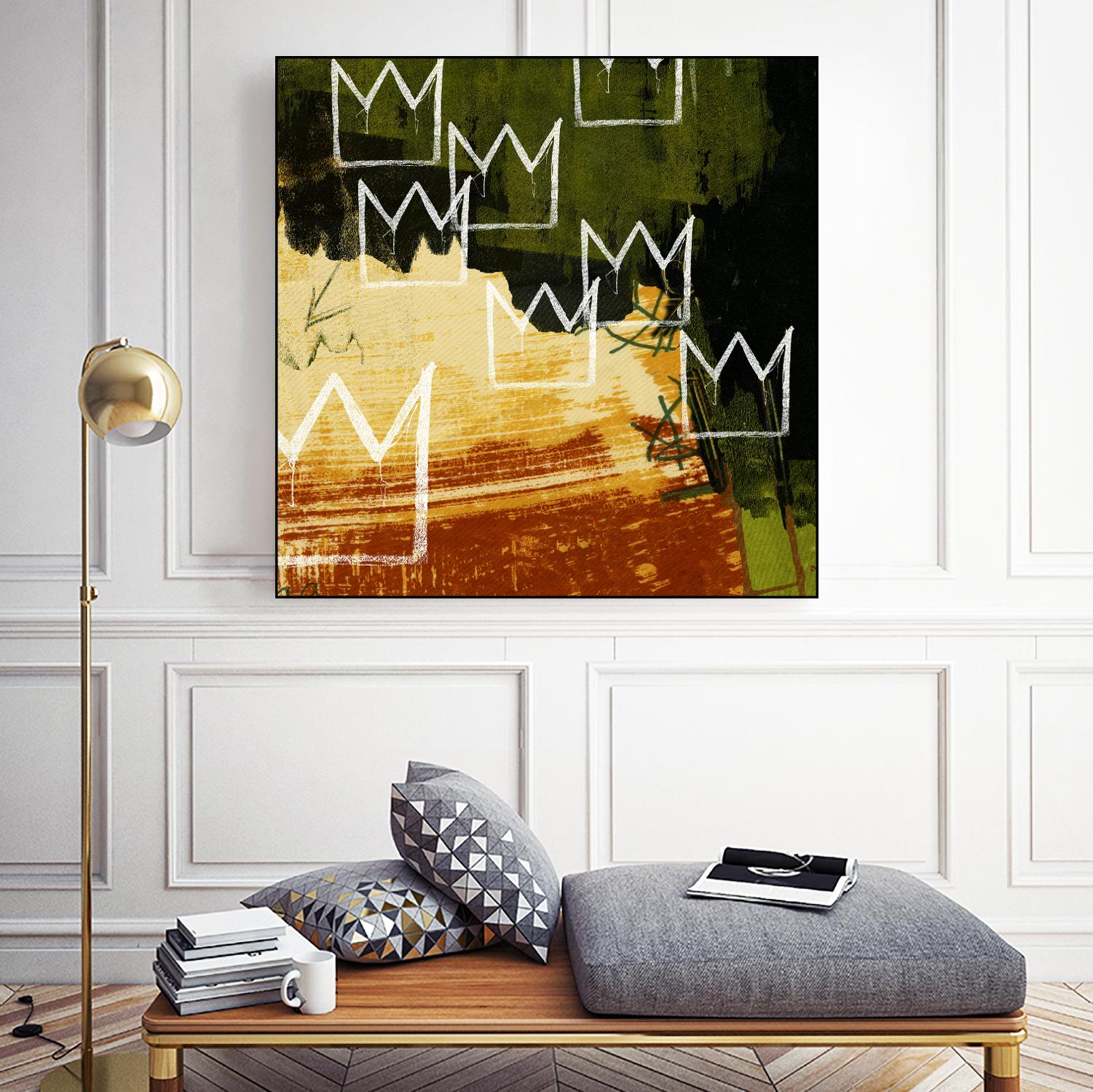 Graffiti Crowns C by Tracy Hiner on GIANT ART - orange contemporary