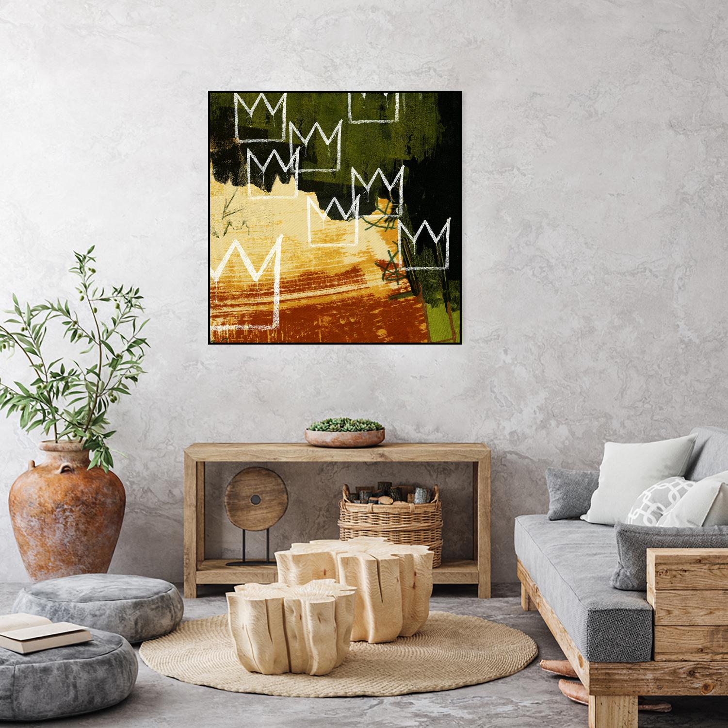 Graffiti Crowns C by Tracy Hiner on GIANT ART - orange contemporary